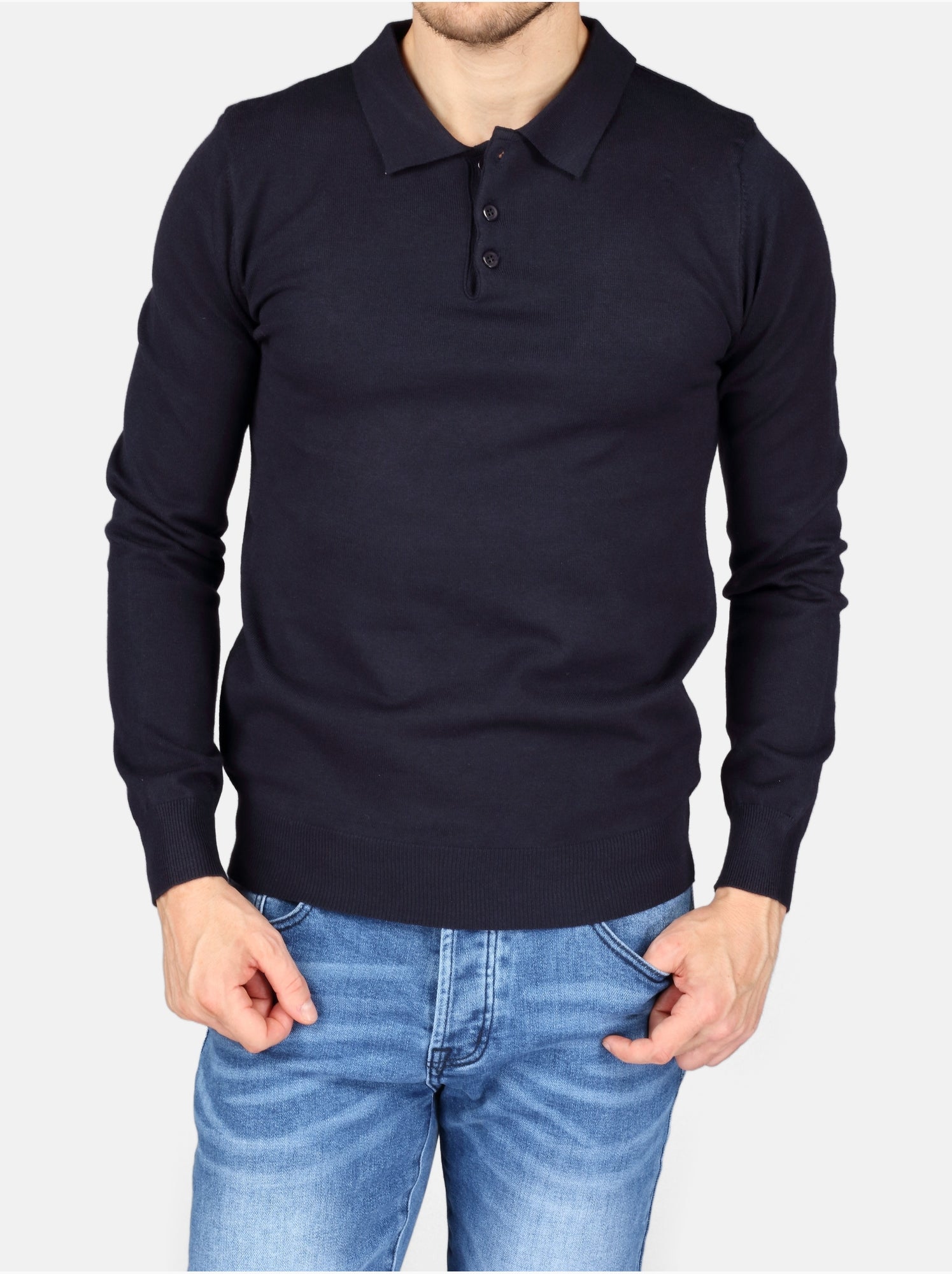 Pull col polo - Kenzarro - Bleu