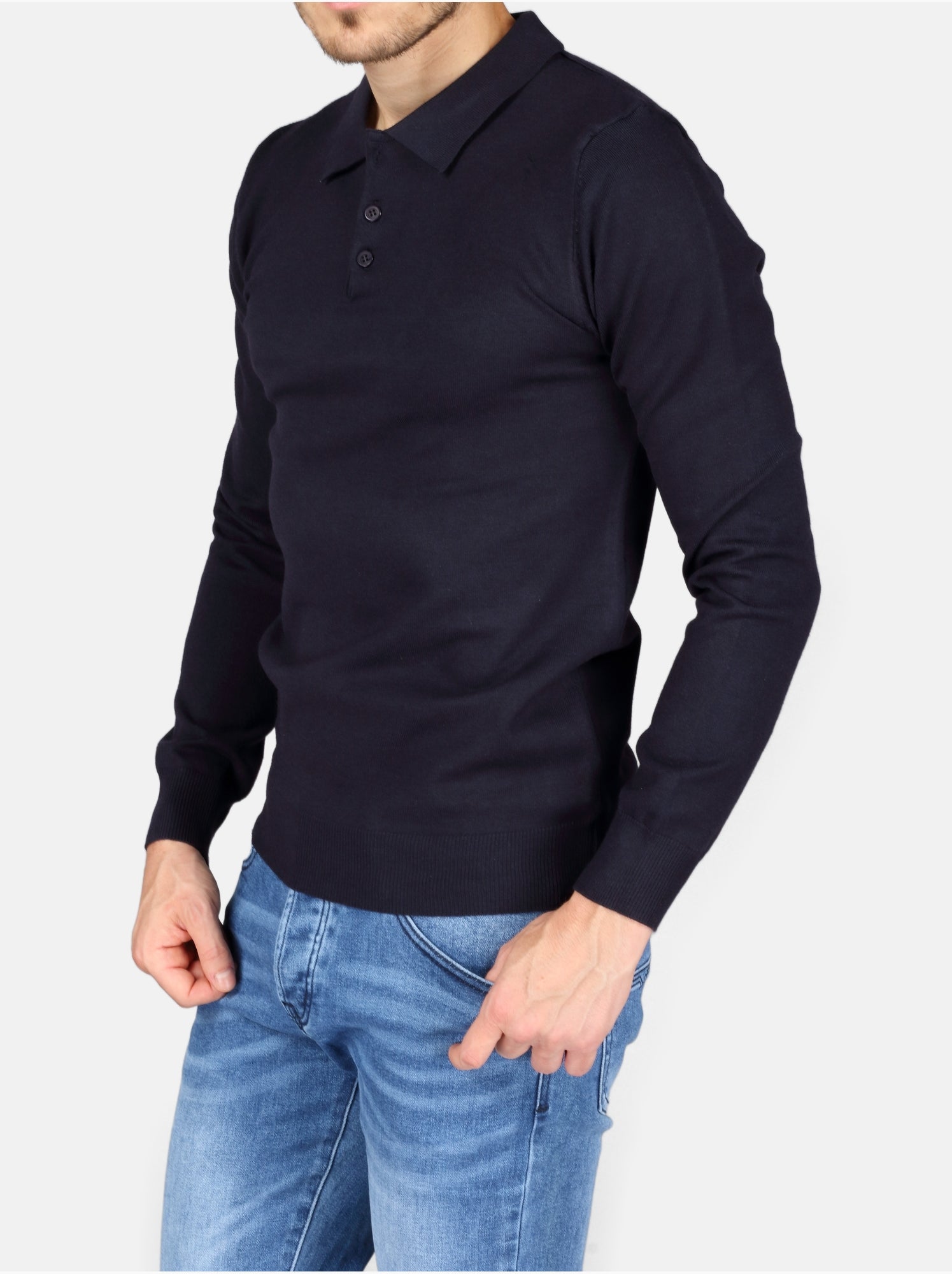 Pull col polo - Kenzarro - Bleu