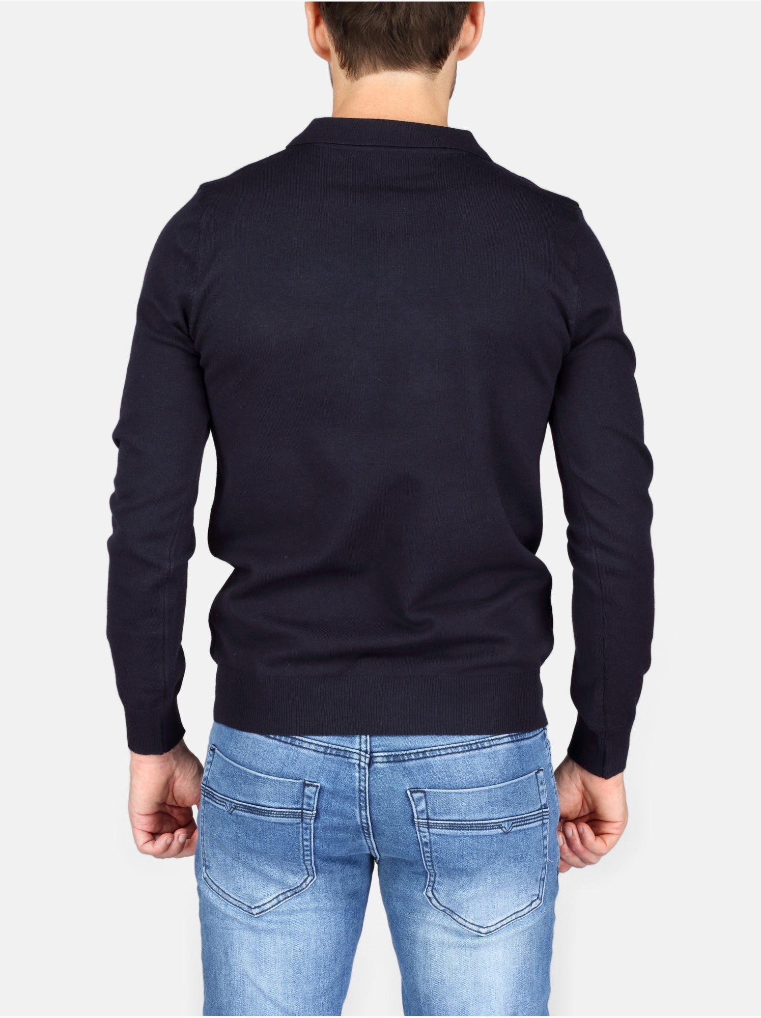 Pull col polo - Kenzarro - Bleu