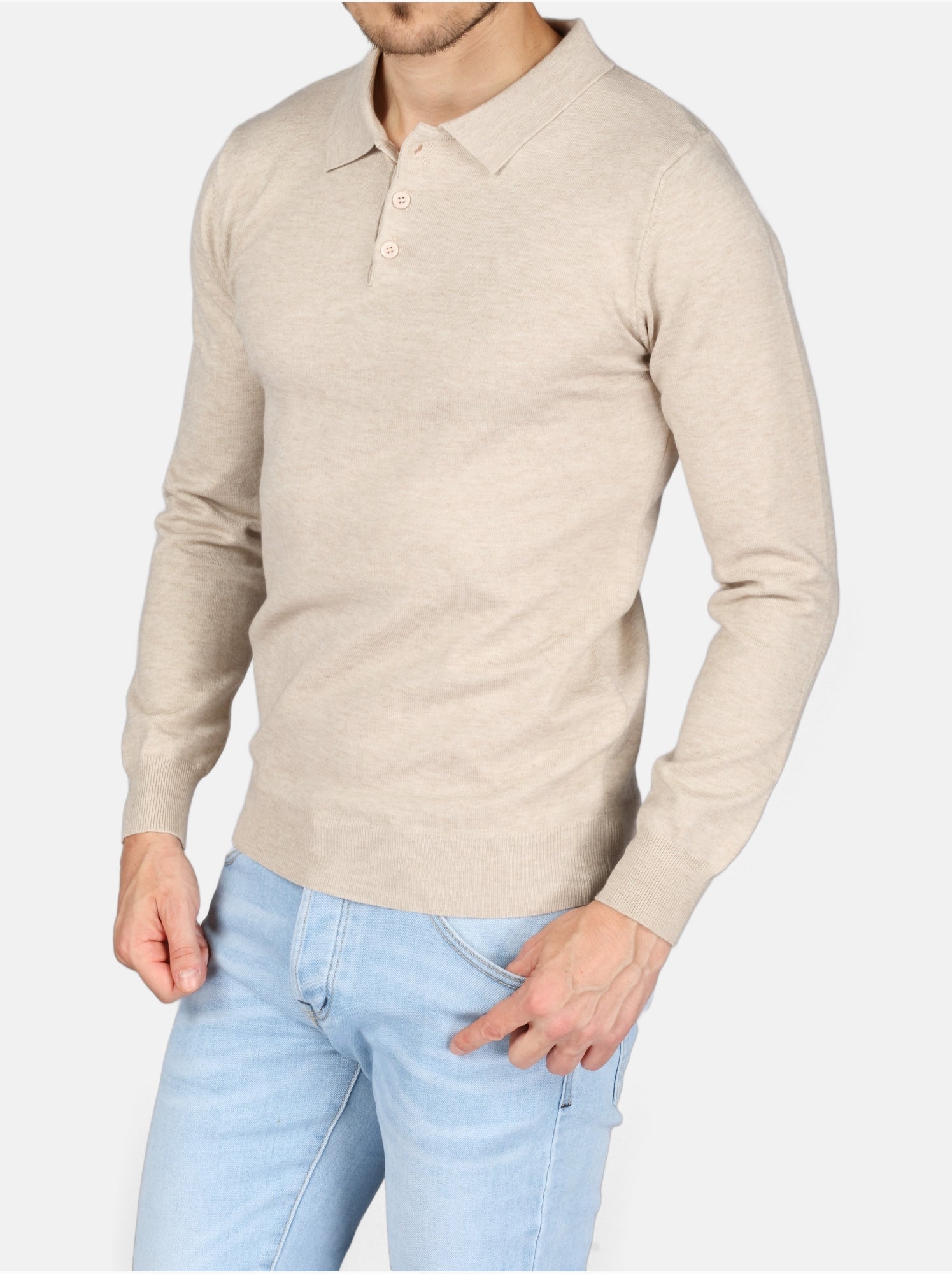 Pull col polo - Kenzarro - Crème