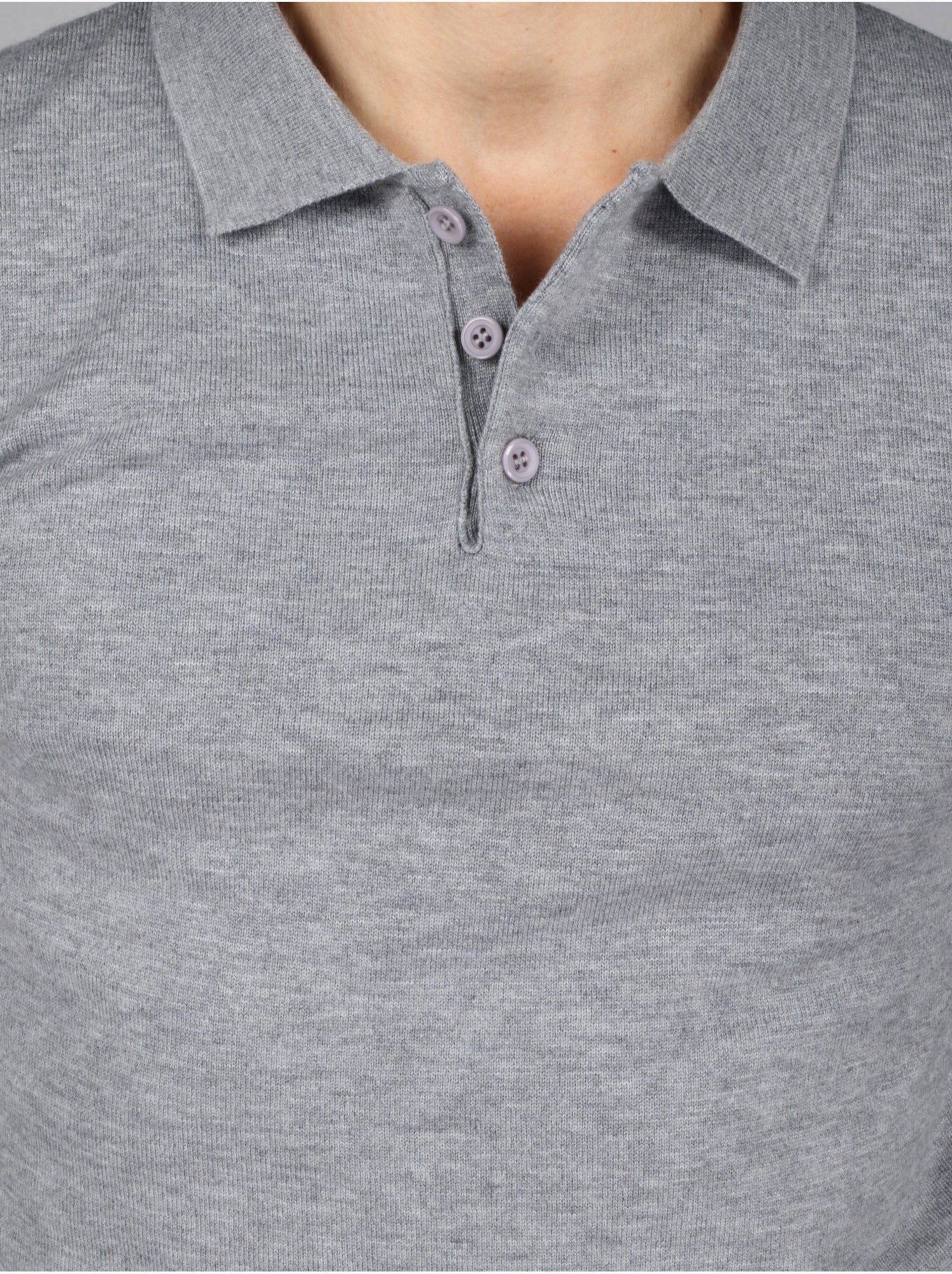 Pull col polo - Kenzarro - Gris clair