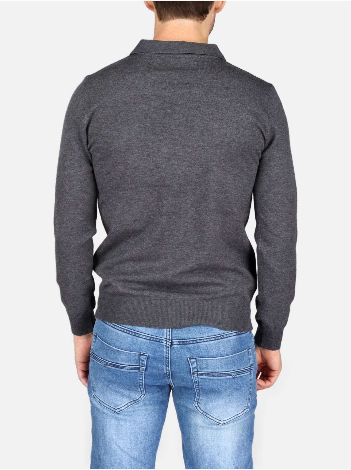 Pull col polo - Kenzarro - Gris foncé
