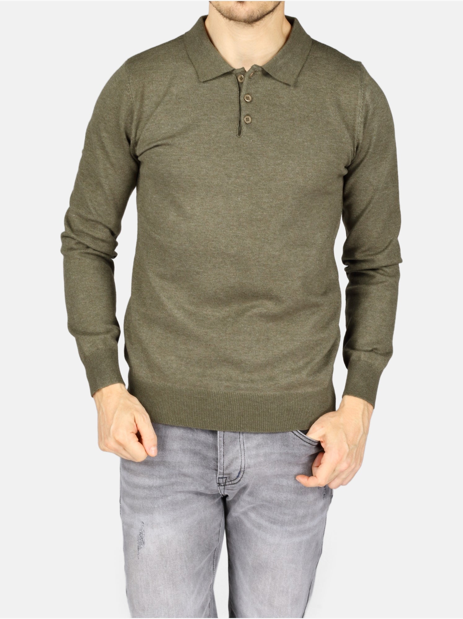 Pull col polo - Kenzarro - Kaki