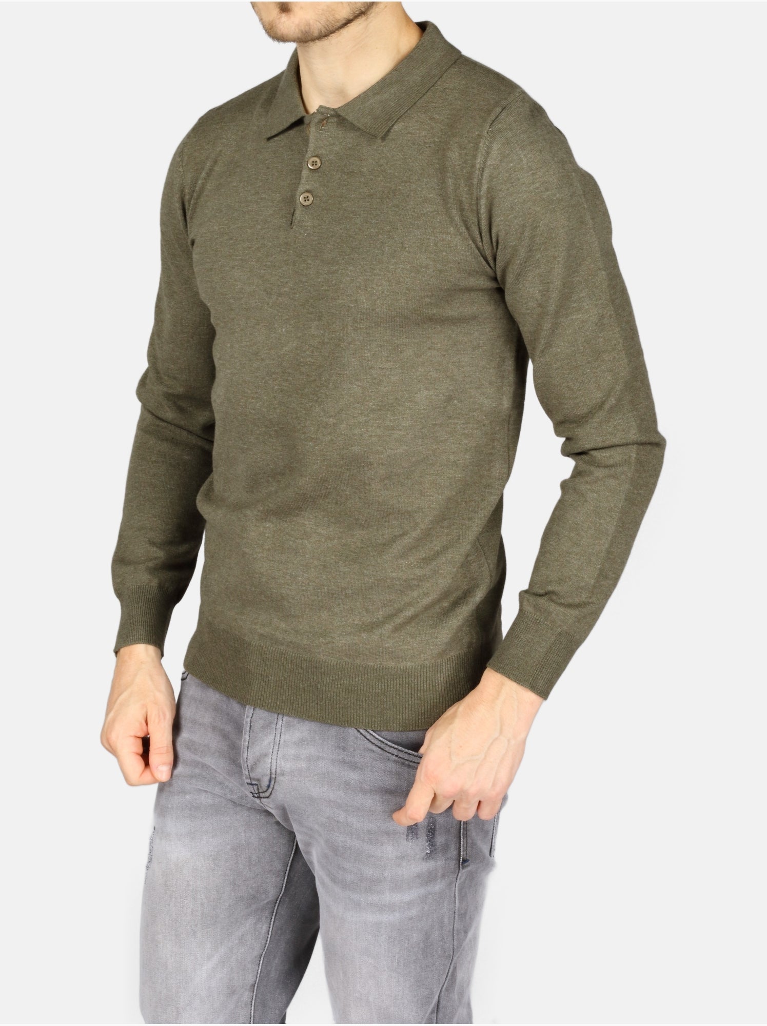Pull col polo - Kenzarro - Kaki