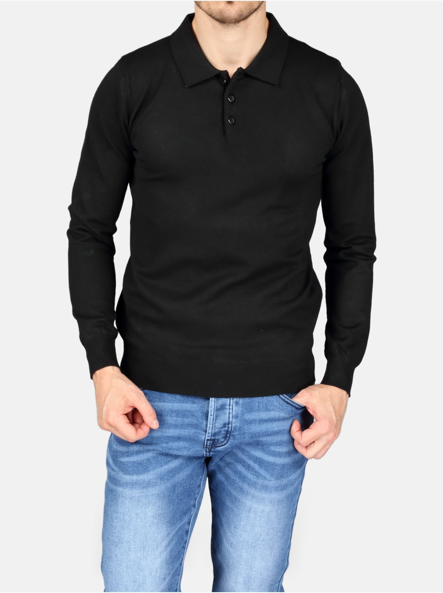 Pull col polo - Kenzarro - Noir