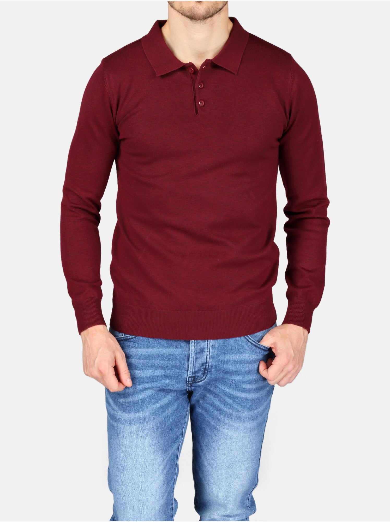 Pull col polo - Kenzarro - Rouge