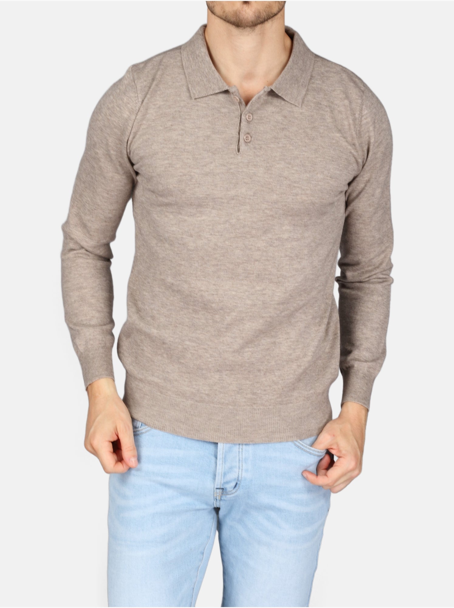 Pull col polo - Kenzarro - Taupe