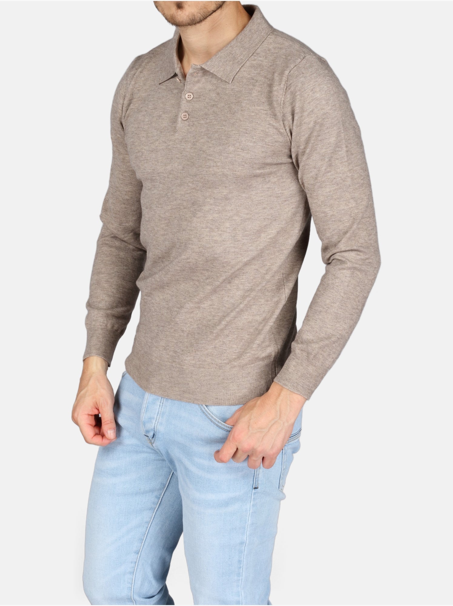 Pull col polo - Kenzarro - Taupe