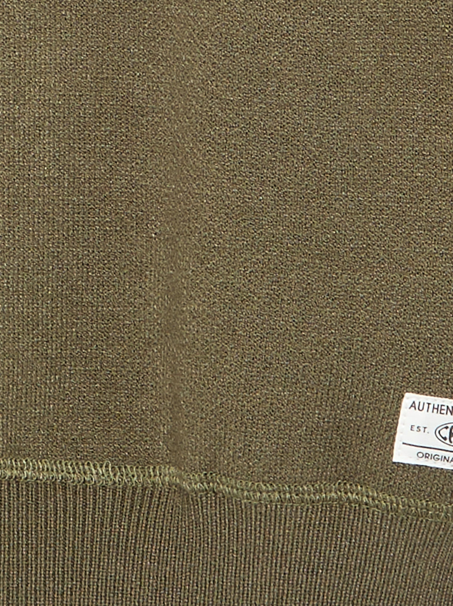 Pull col rond à manches longues uni - Vert