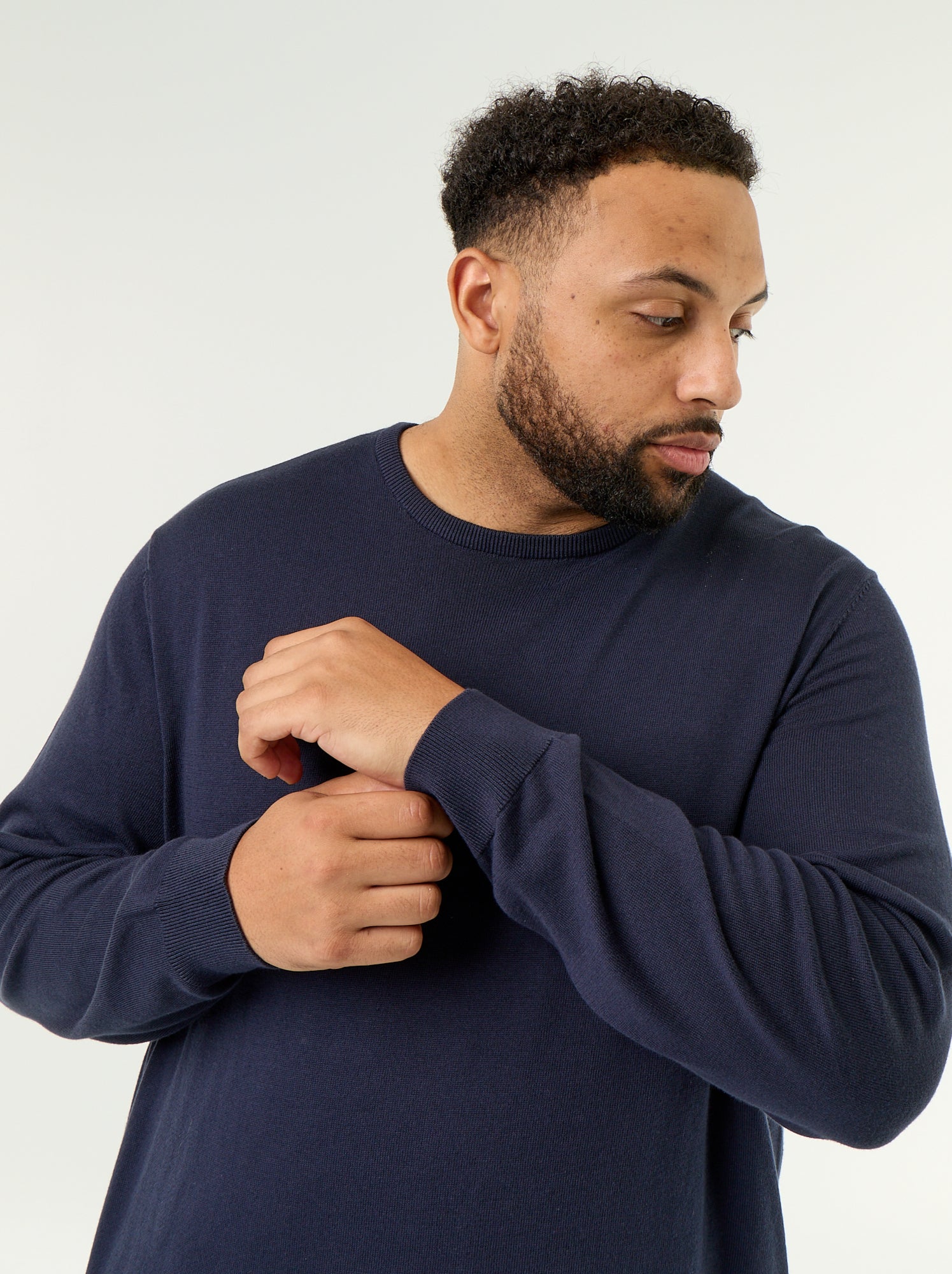 Pull col rond en fine jauge - Bleu