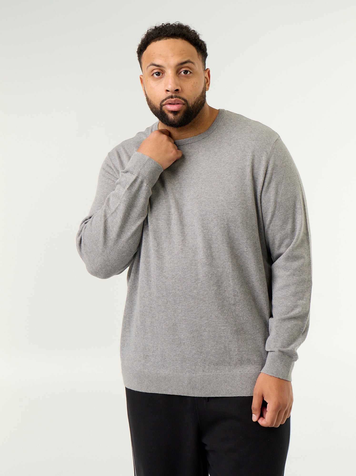 Pull col rond en fine jauge - Gris