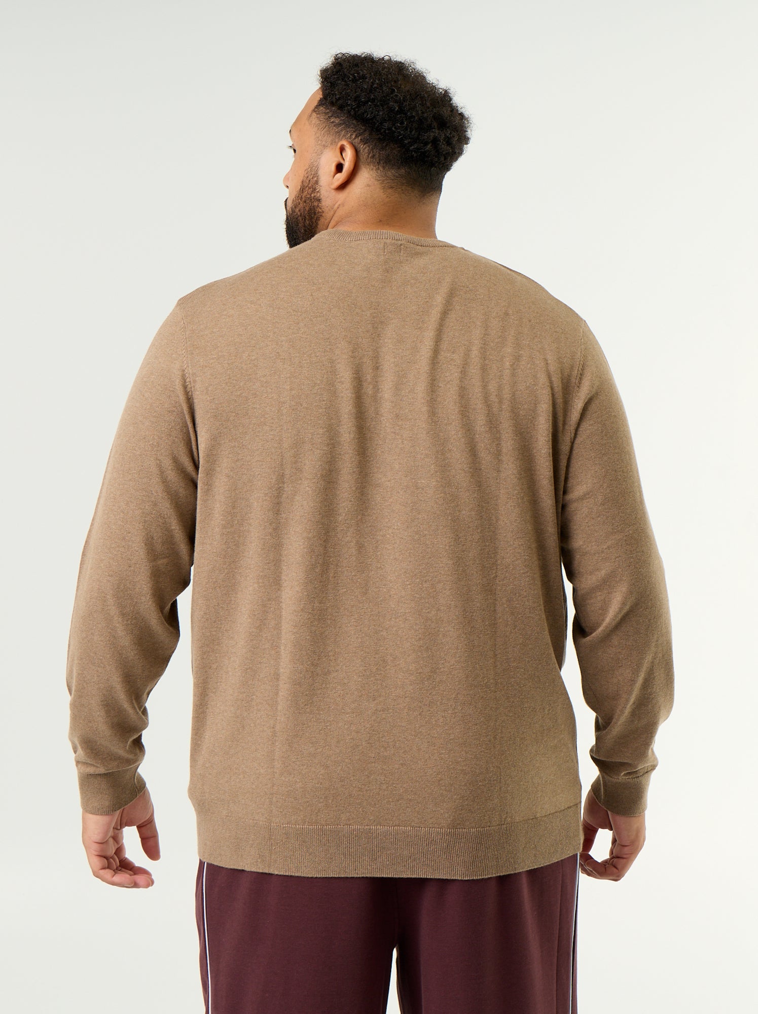 Pull col rond en fine jauge - Marron