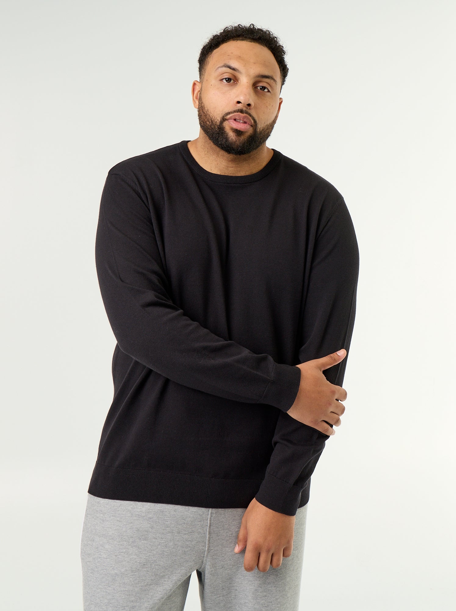Pull col rond en fine jauge - Noir