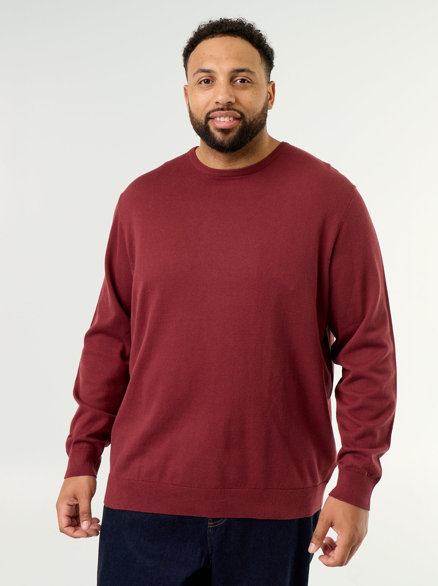 Pull col rond en fine jauge - Rouge
