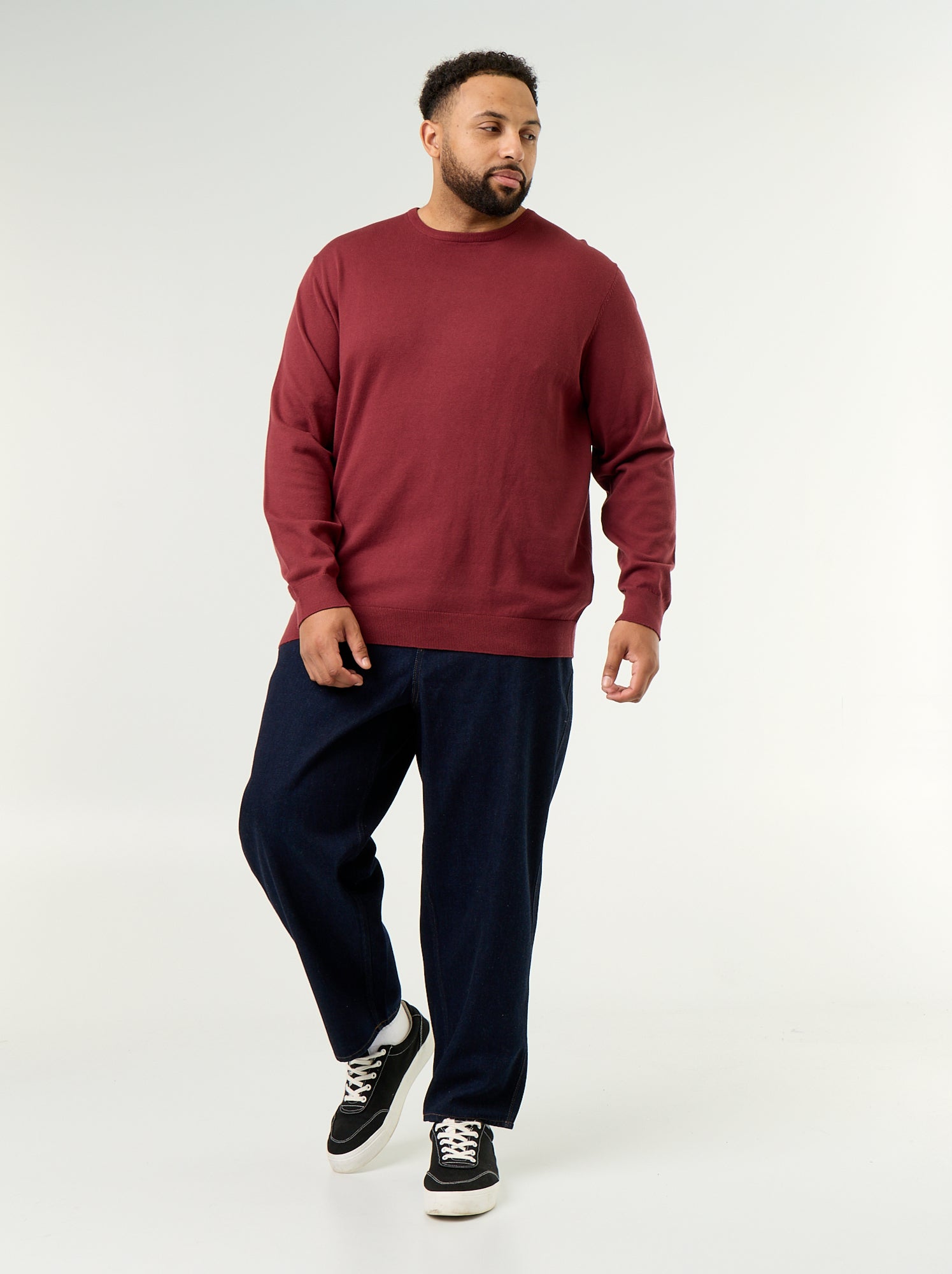 Pull col rond en fine jauge - Rouge