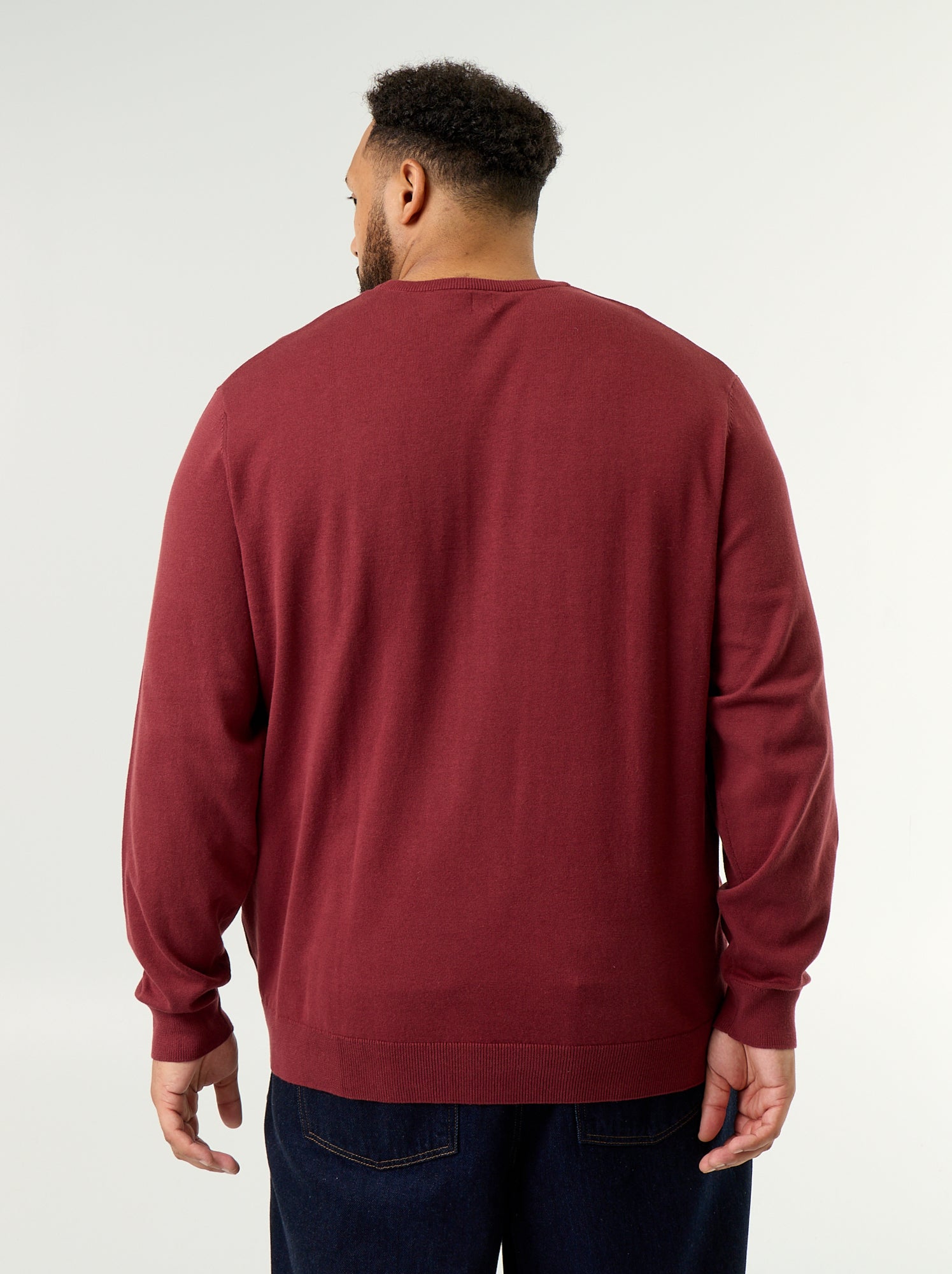 Pull col rond en fine jauge - Rouge