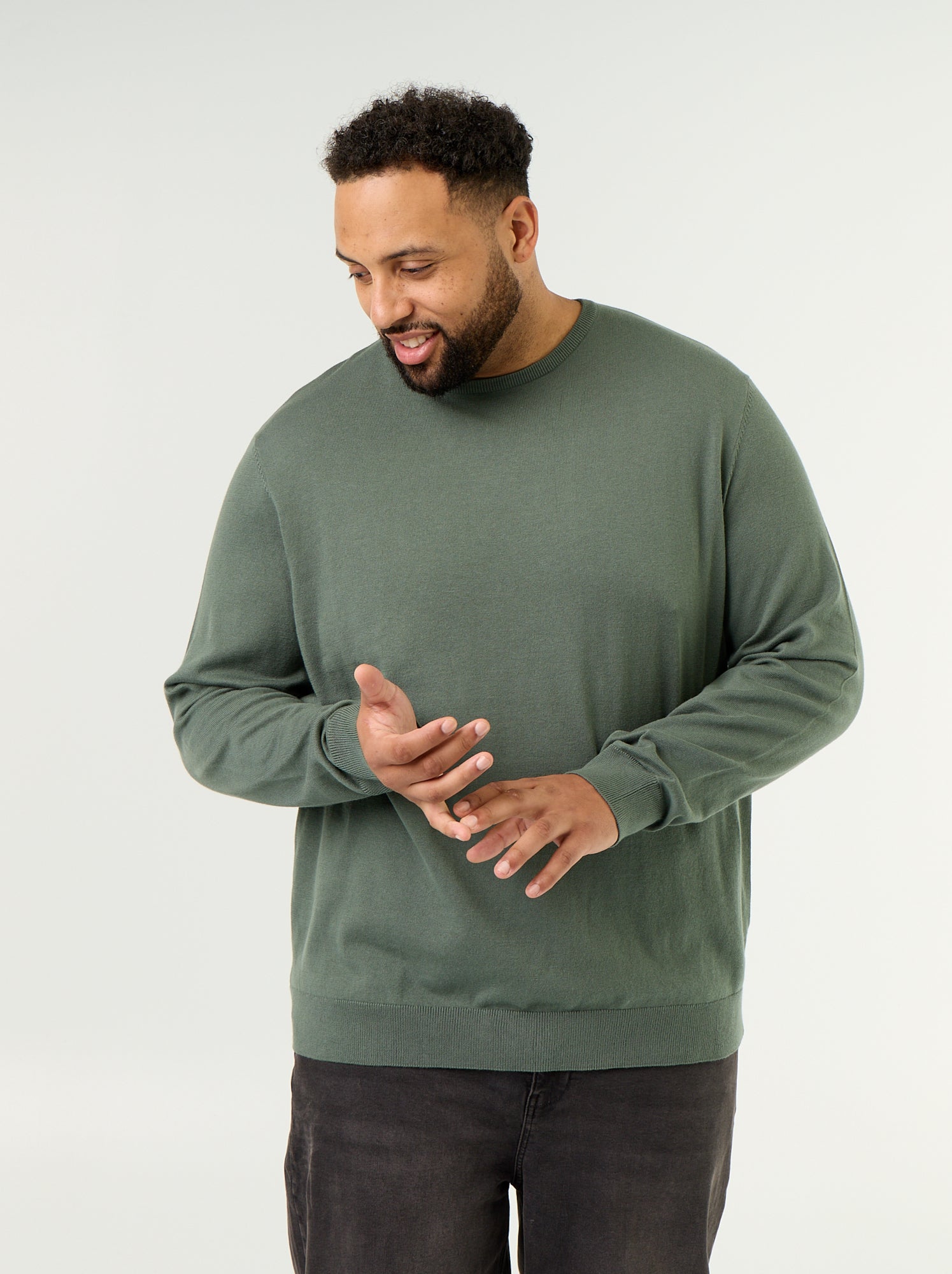 Pull col rond en fine jauge - Vert