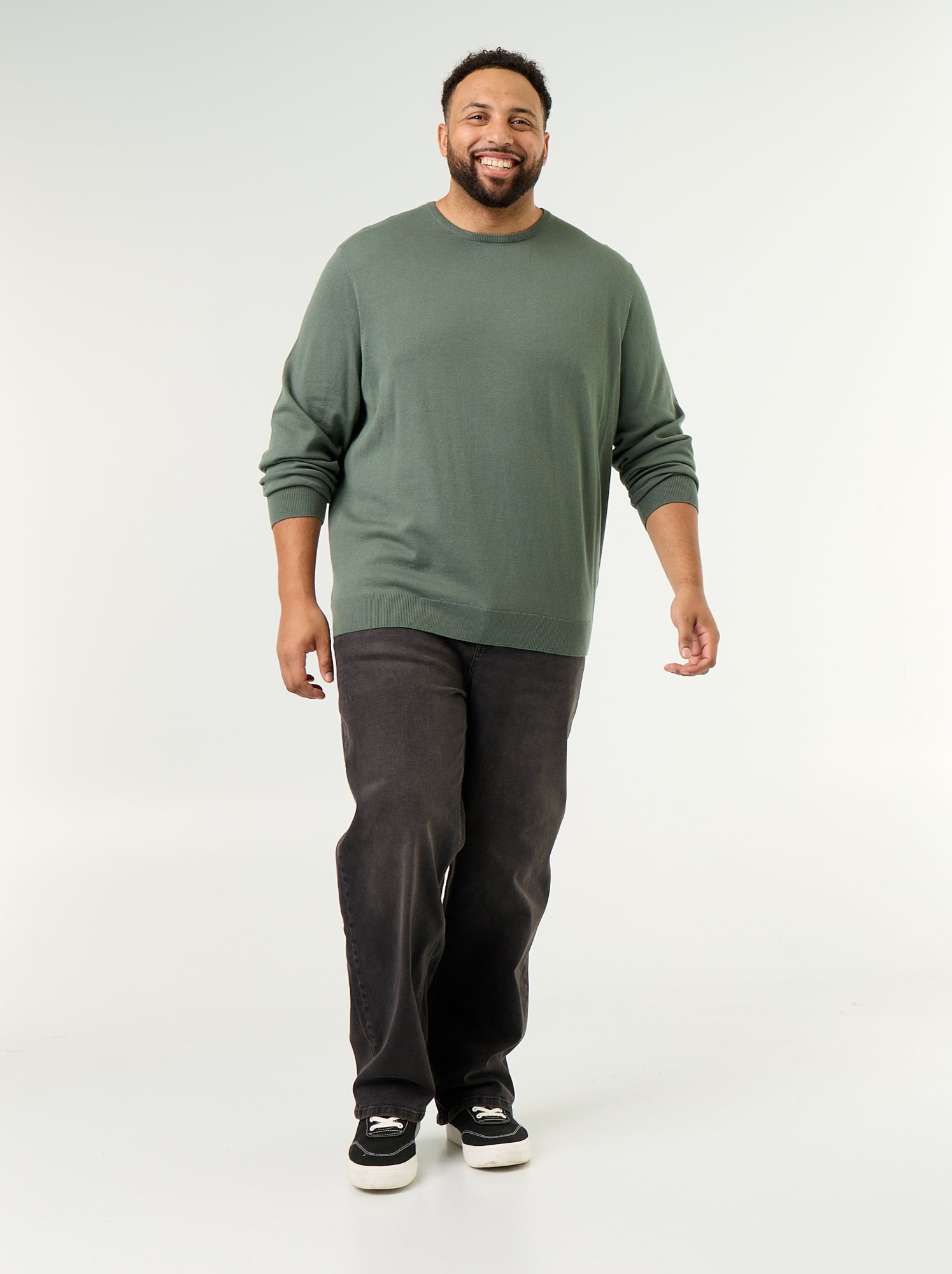 Pull col rond en fine jauge - Vert