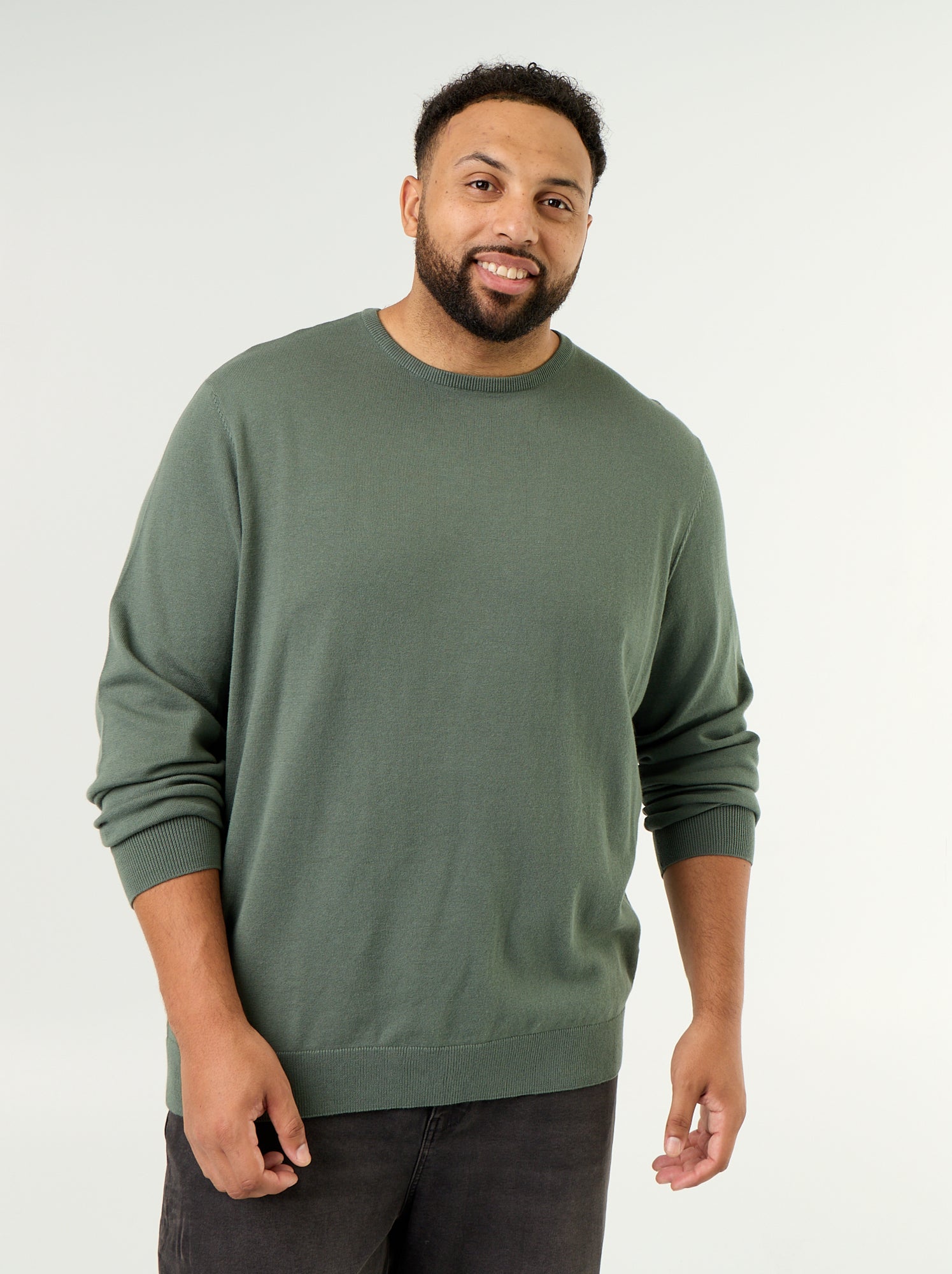 Pull col rond en fine jauge - Vert