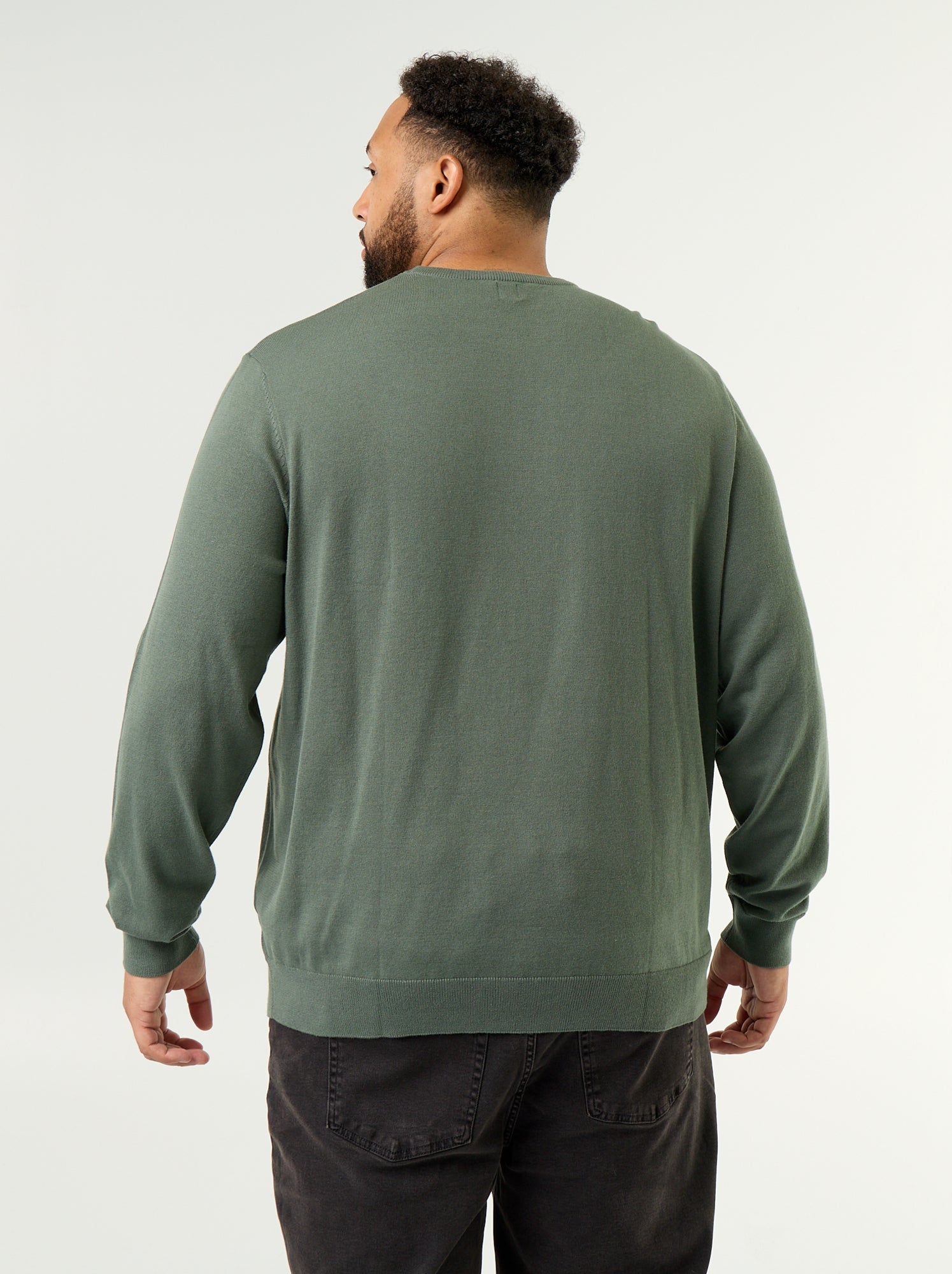 Pull col rond en fine jauge - Vert