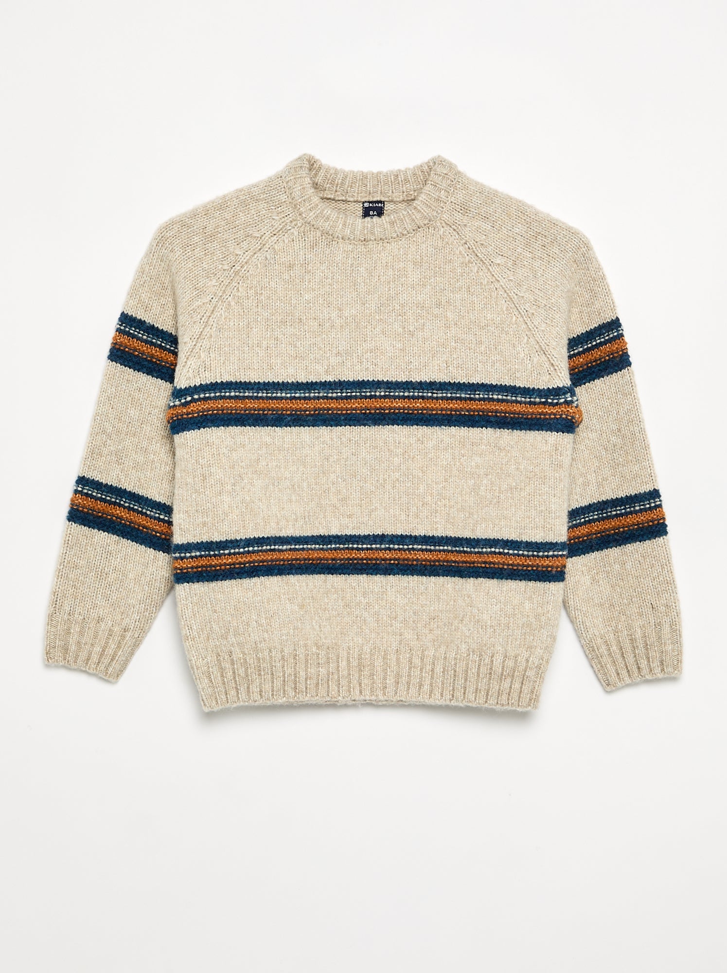 Pull col rond en maille - Beige