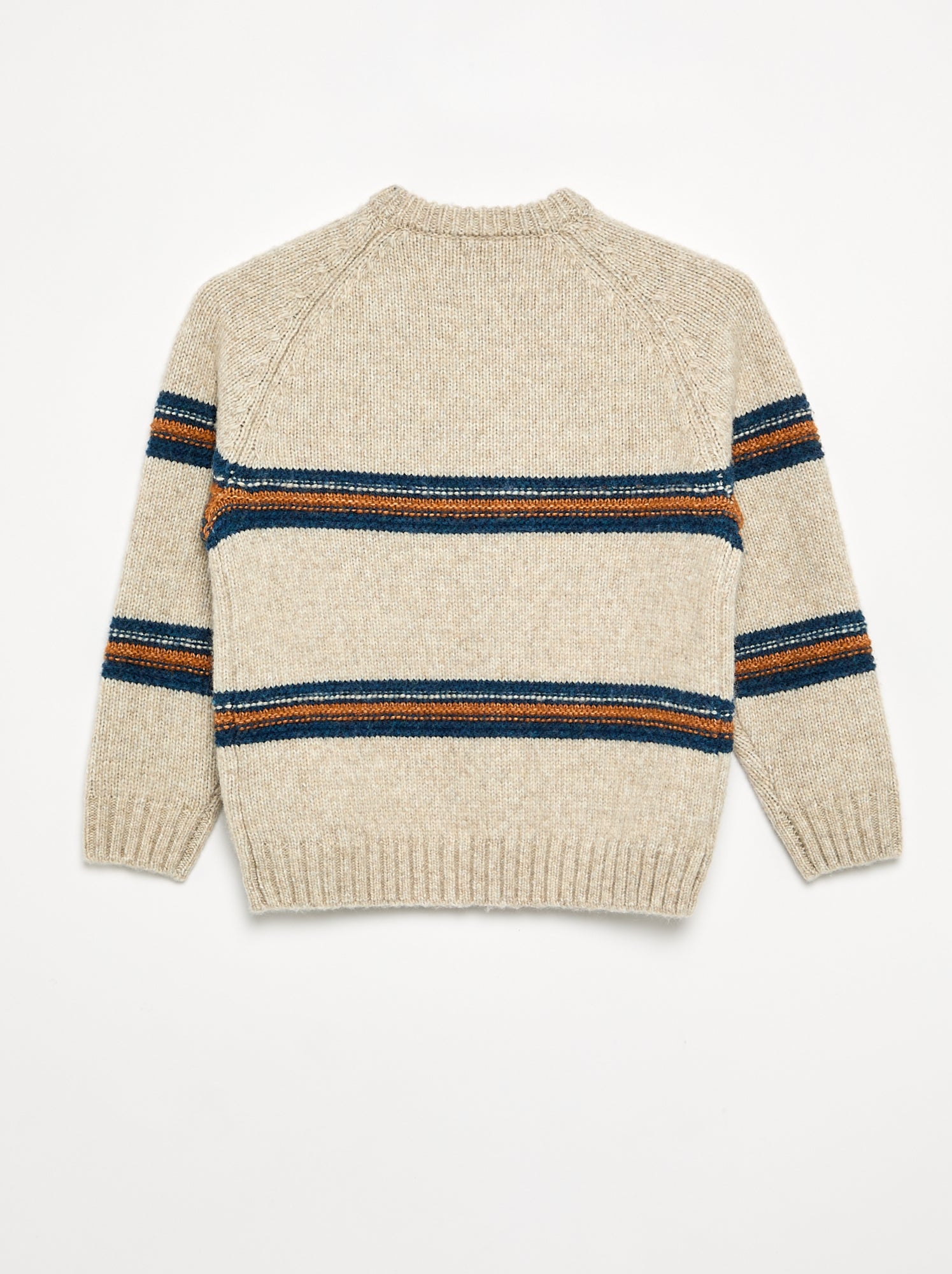 Pull col rond en maille - Beige