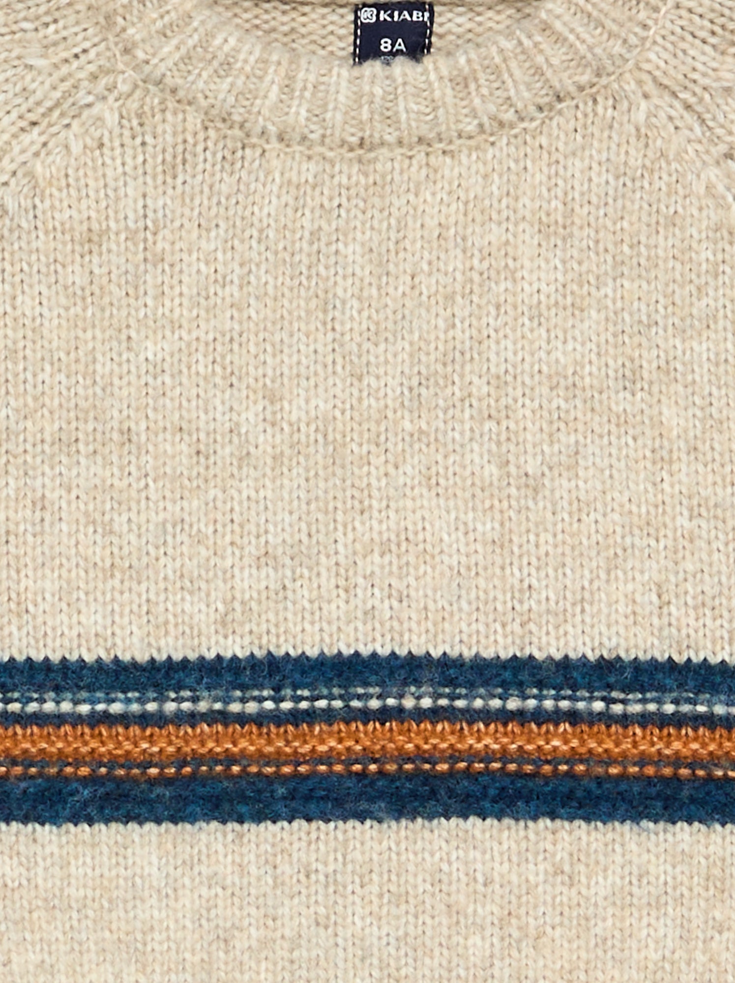 Pull col rond en maille - Beige