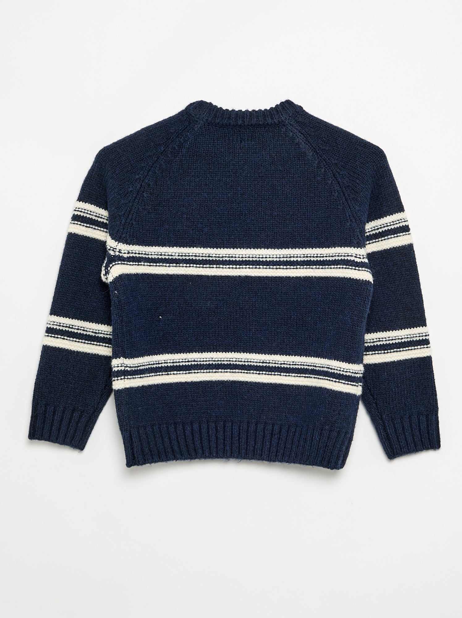Pull col rond en maille - Bleu