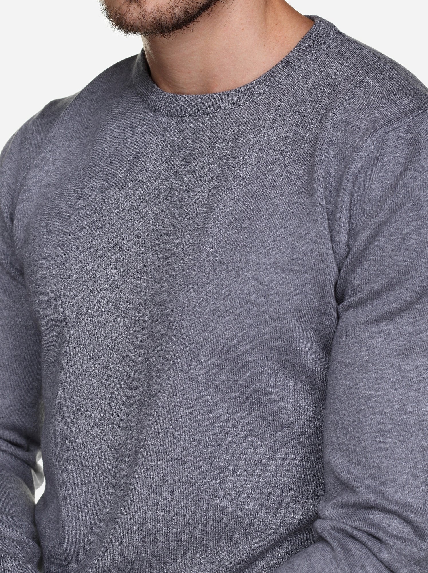 Pull col rond - Kenzarro - Gris clair