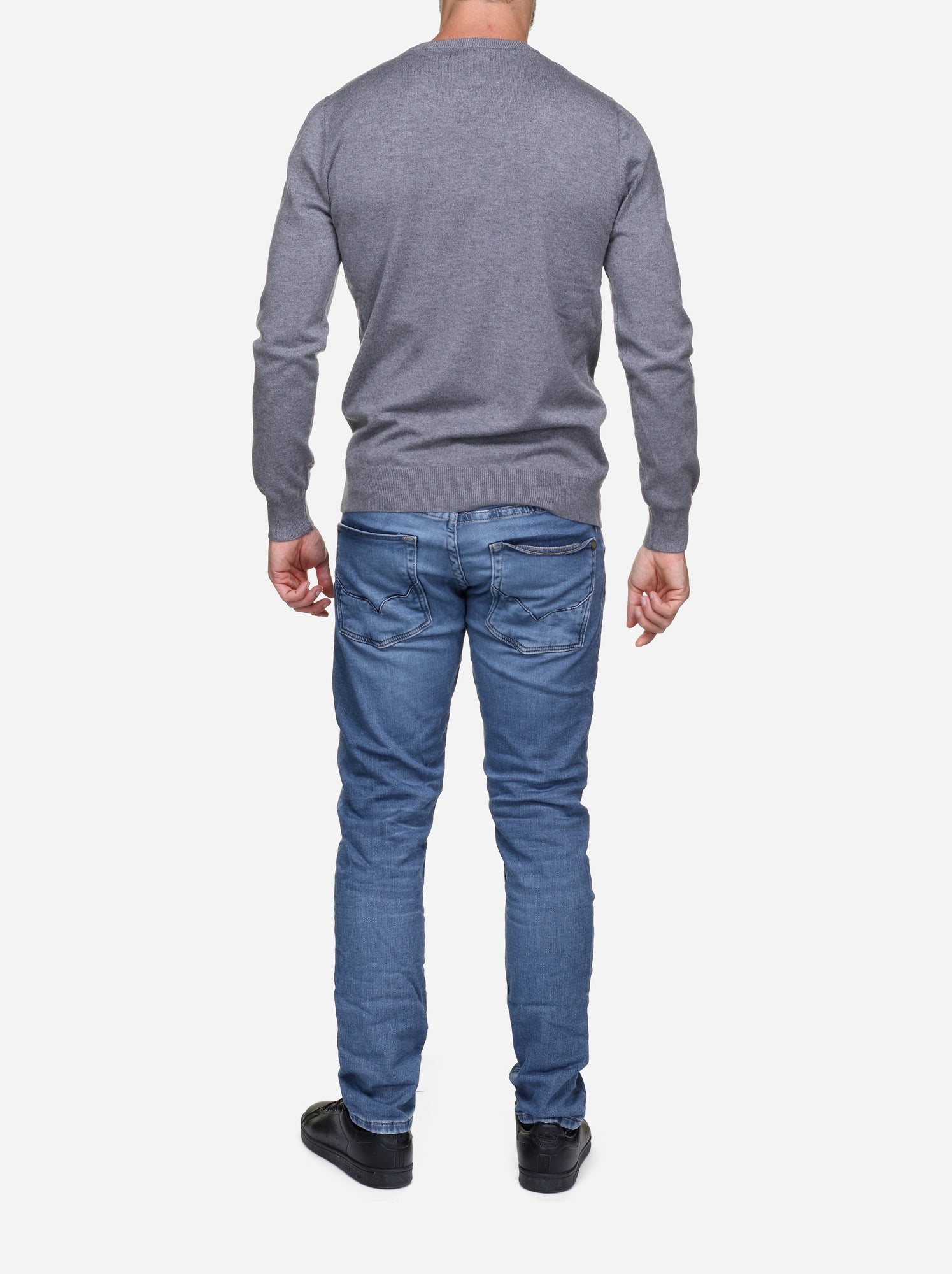 Pull col rond - Kenzarro - Gris clair