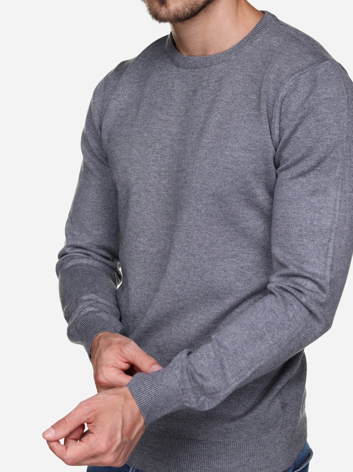 Pull col rond - Kenzarro - Gris clair