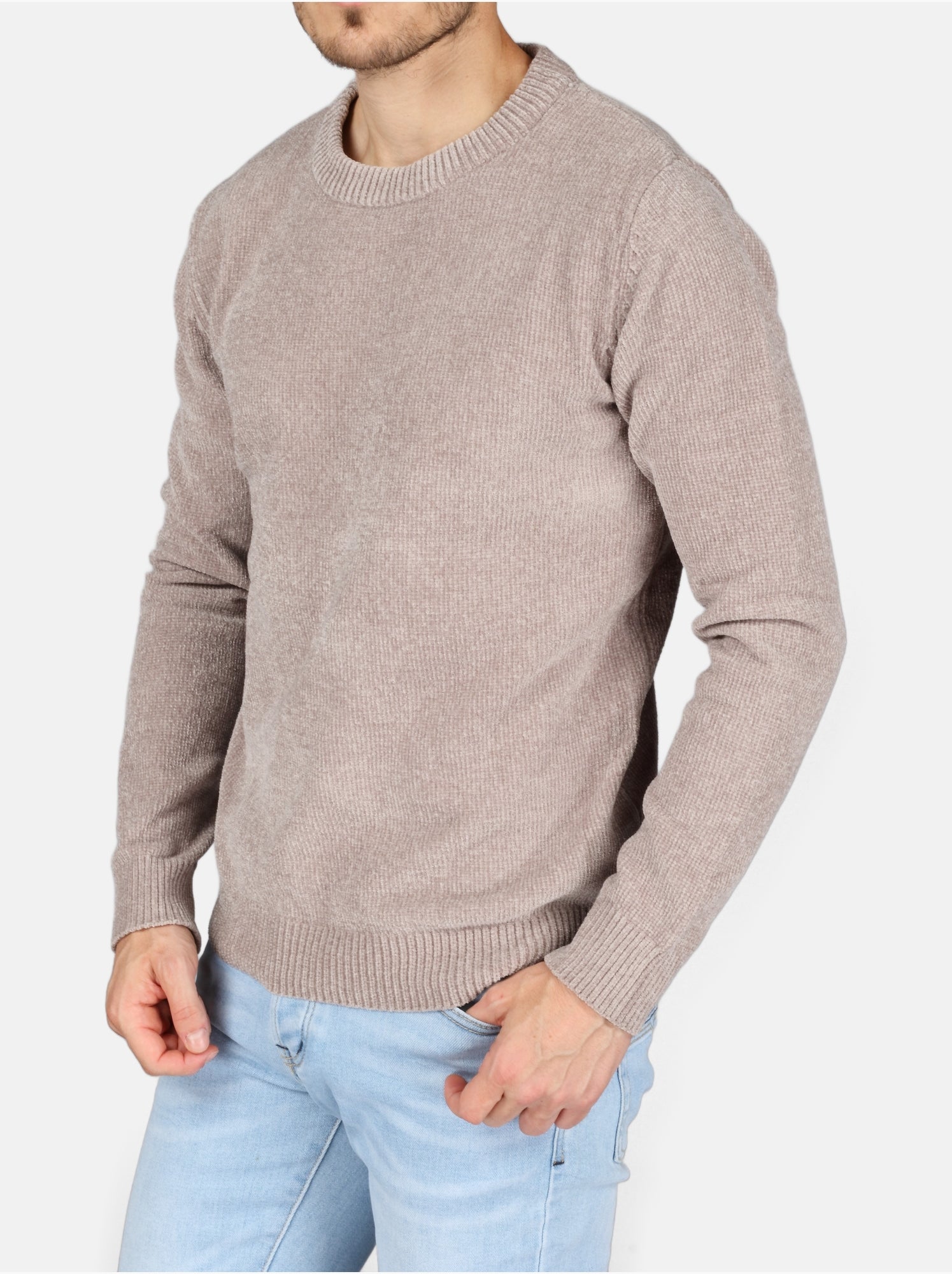 Pull col rond - Kenzarro - Gris clair