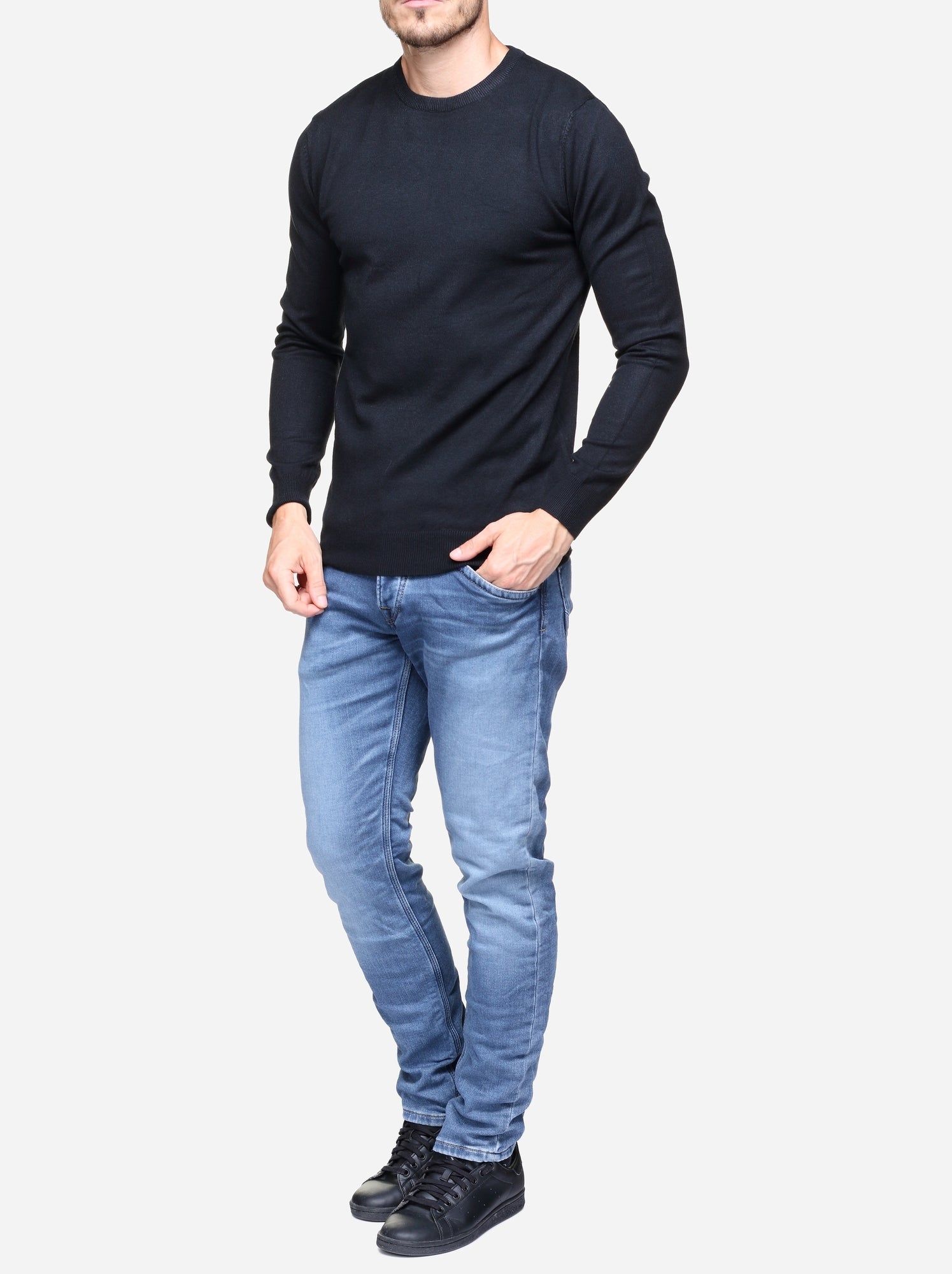 Pull col rond - Kenzarro - Noir