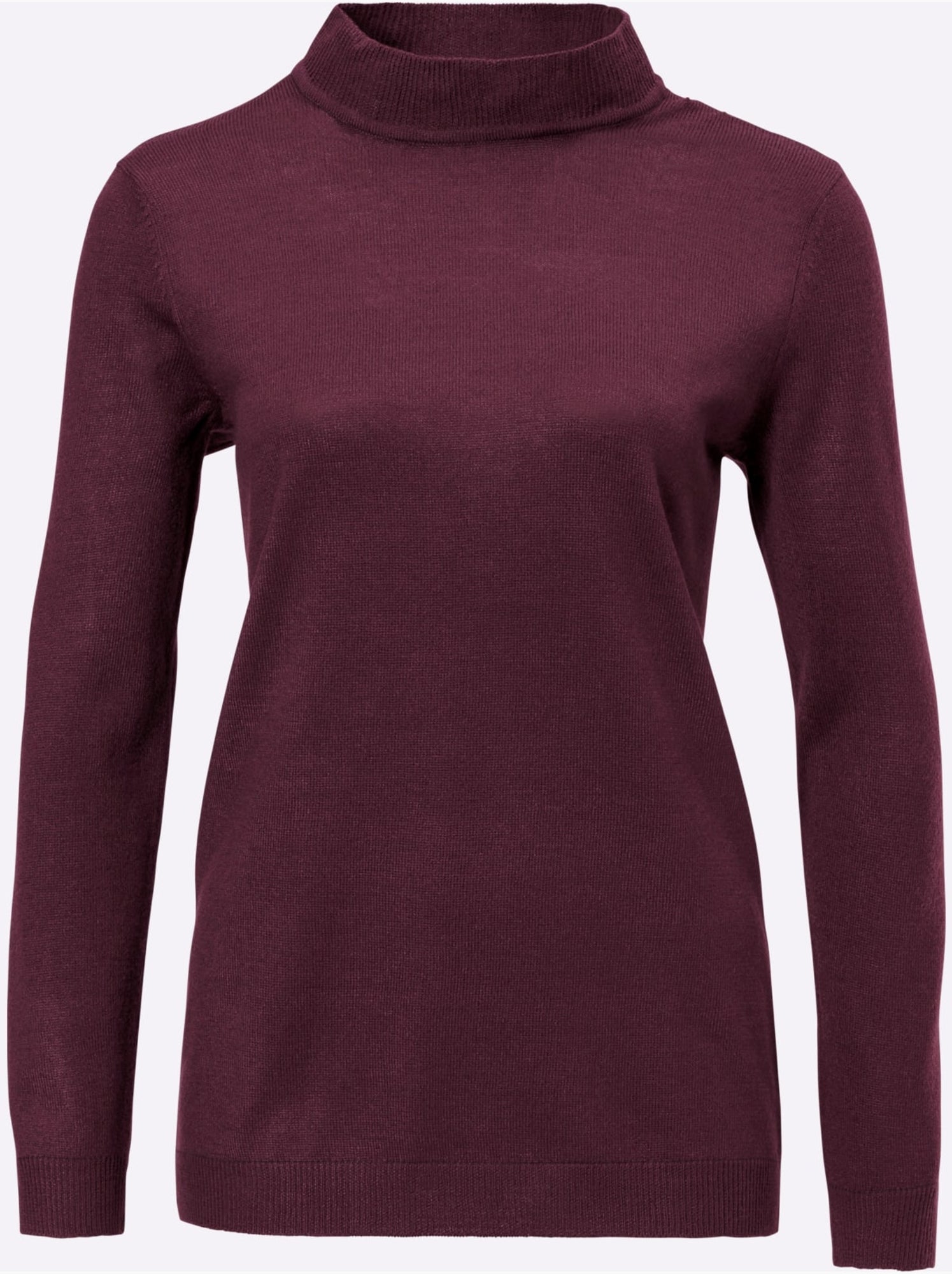 Pull col roulé à manches longues avec bords-côtes - taille standard - moda vilona - Violet