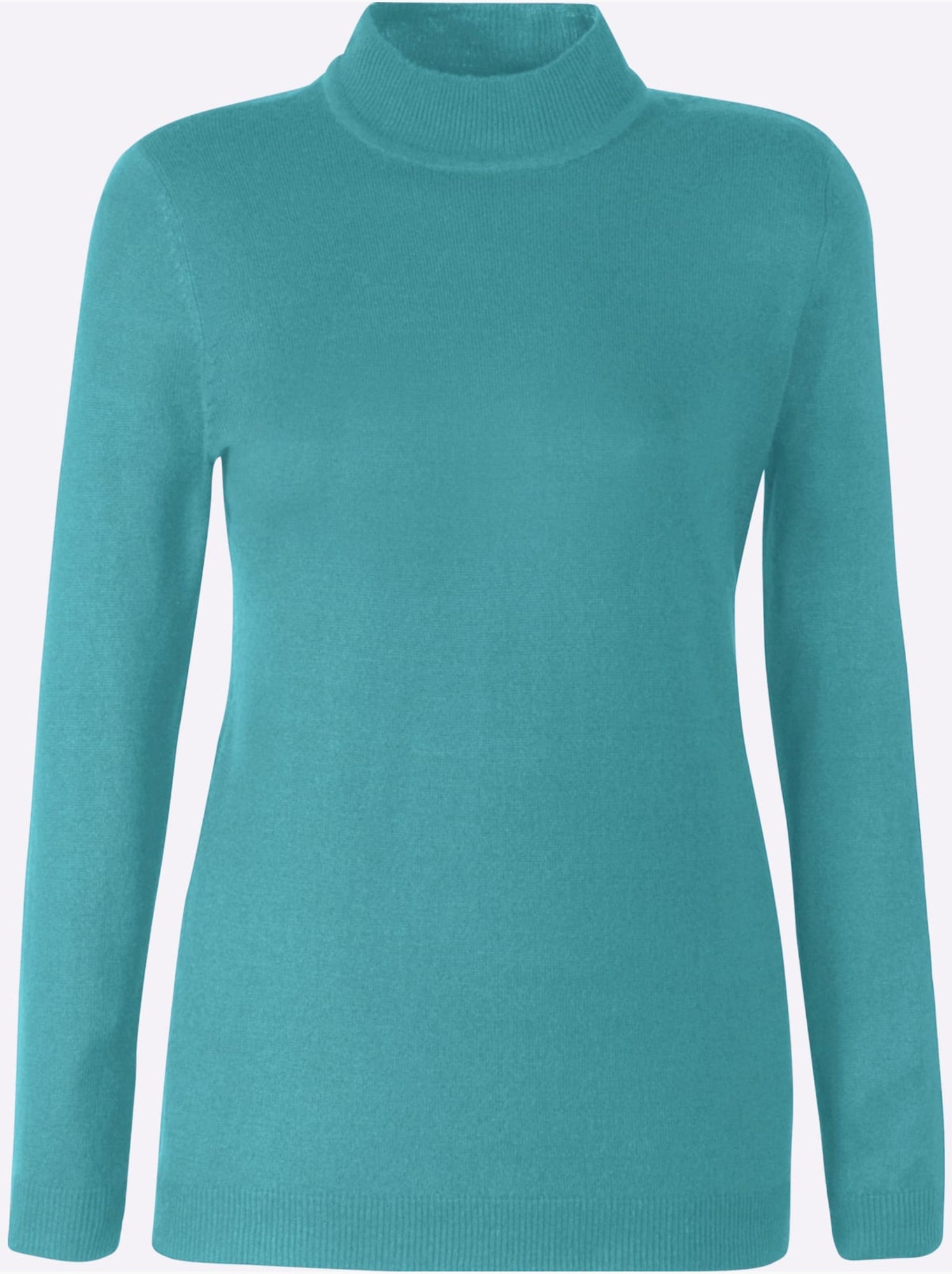 Pull col roulé à manches longues avec bords-côtes - taille standard - moda vilona - Bleu encre