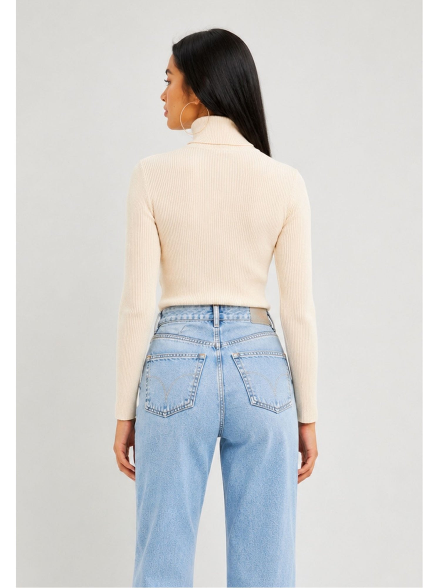 Pull col roulé kebello - Beige