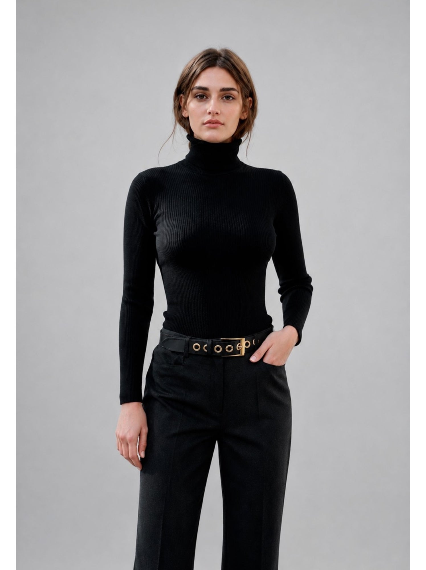 Pull col roulé kebello - Noir Noir
