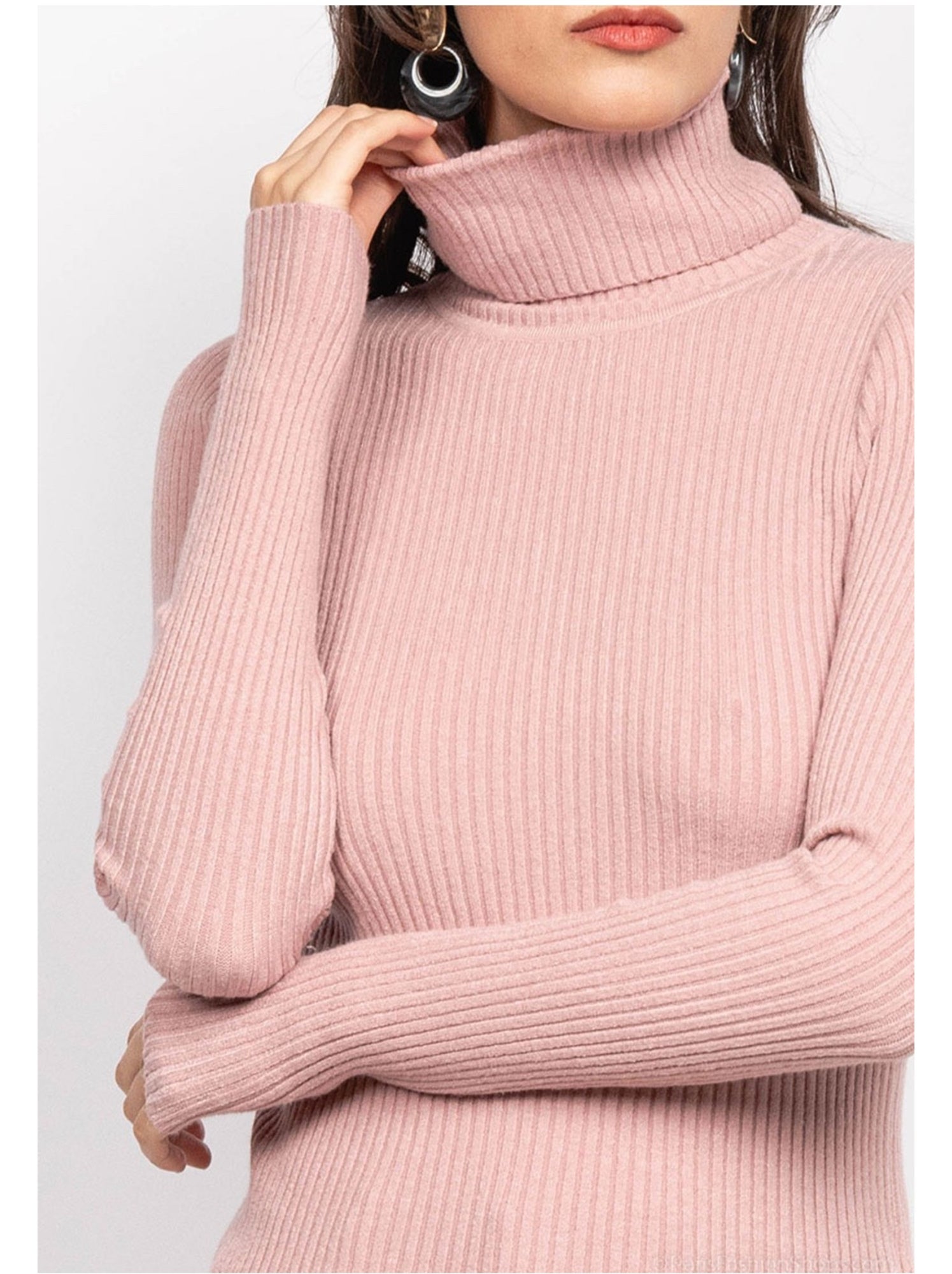 Pull col roulé kebello - Rose