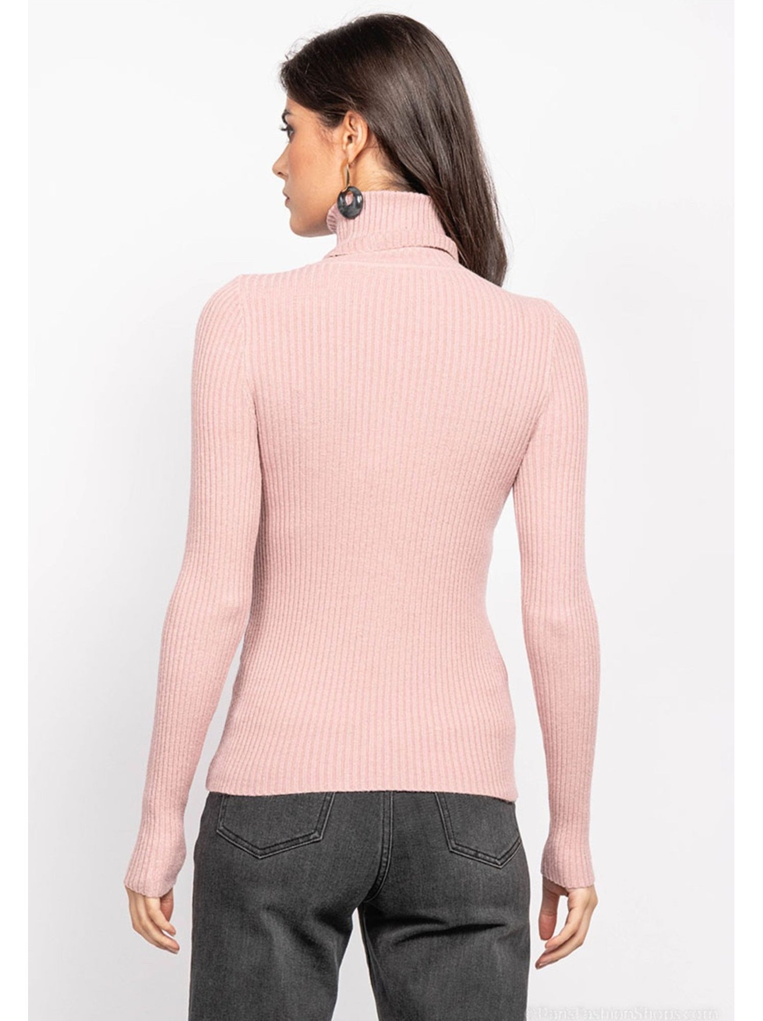 Pull col roulé kebello - Rose