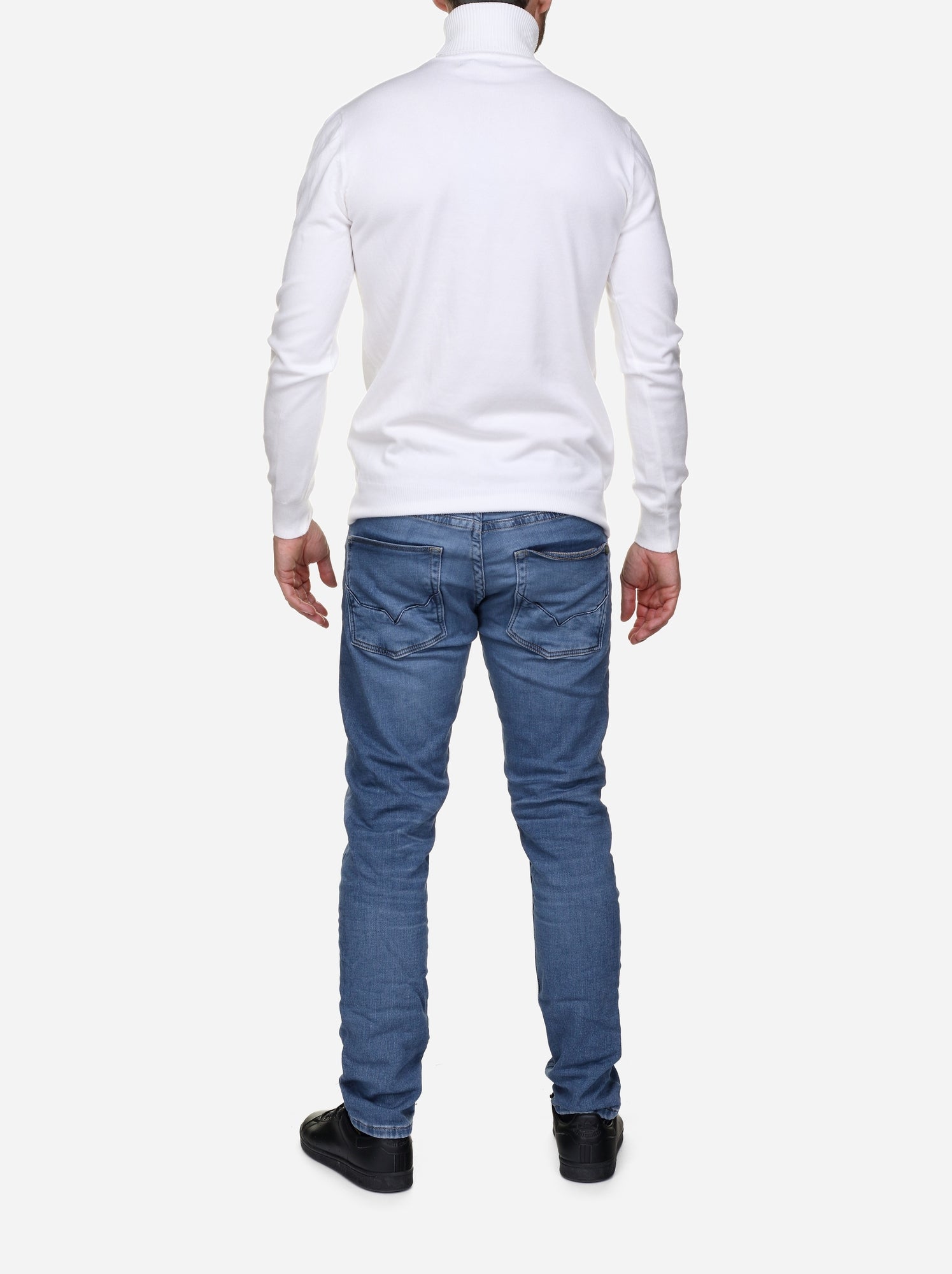 Pull col roulé - kenzarro - Blanc