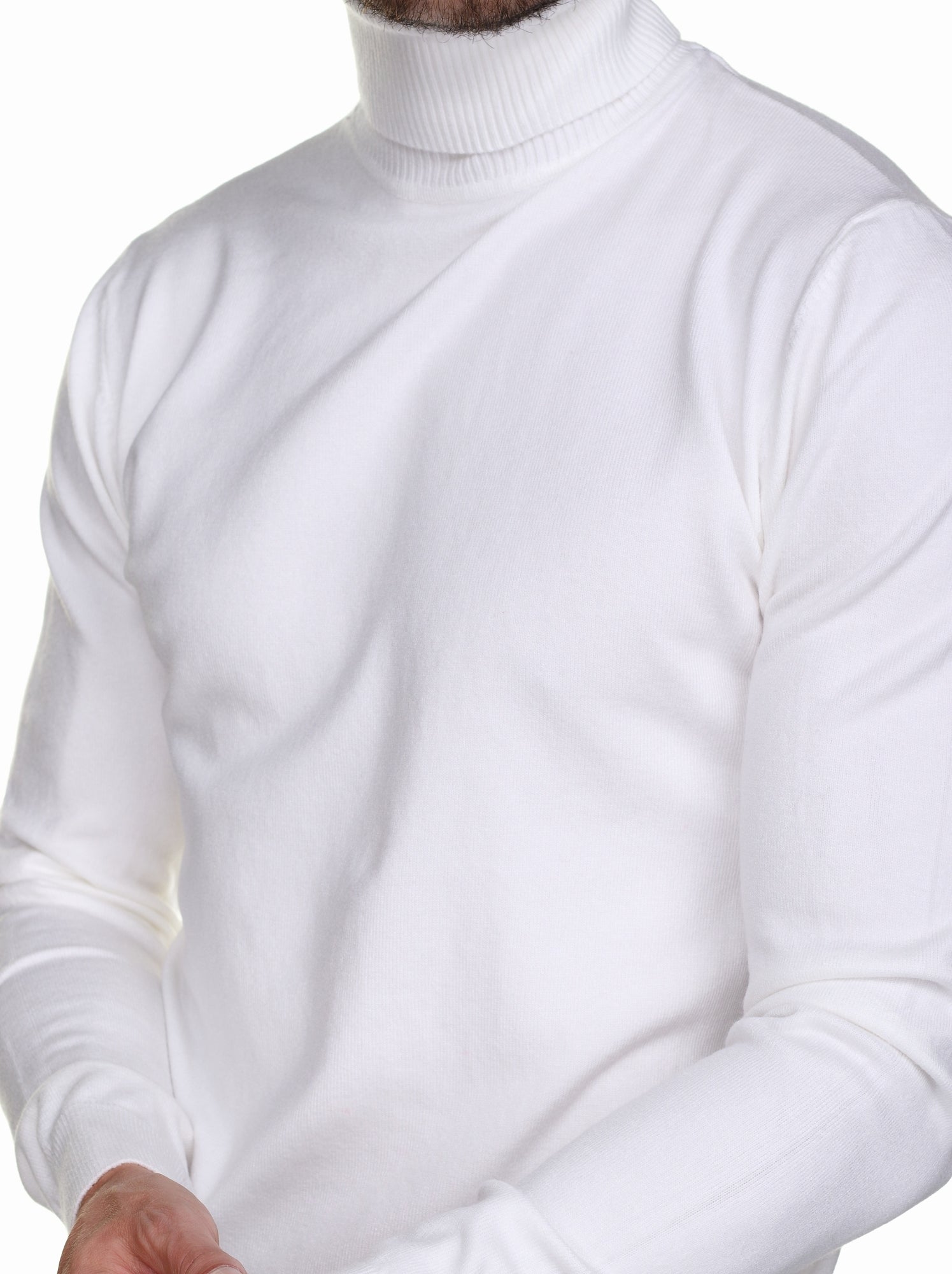 Pull col roulé - kenzarro - Blanc