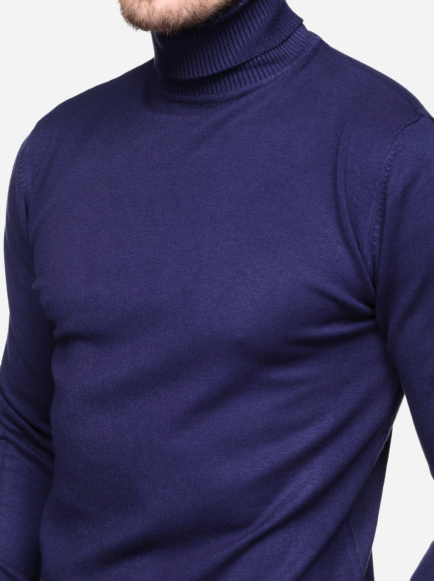 Pull col roulé - kenzarro - Bleu