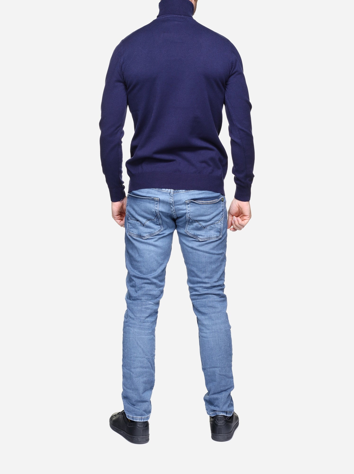 Pull col roulé - kenzarro - Bleu