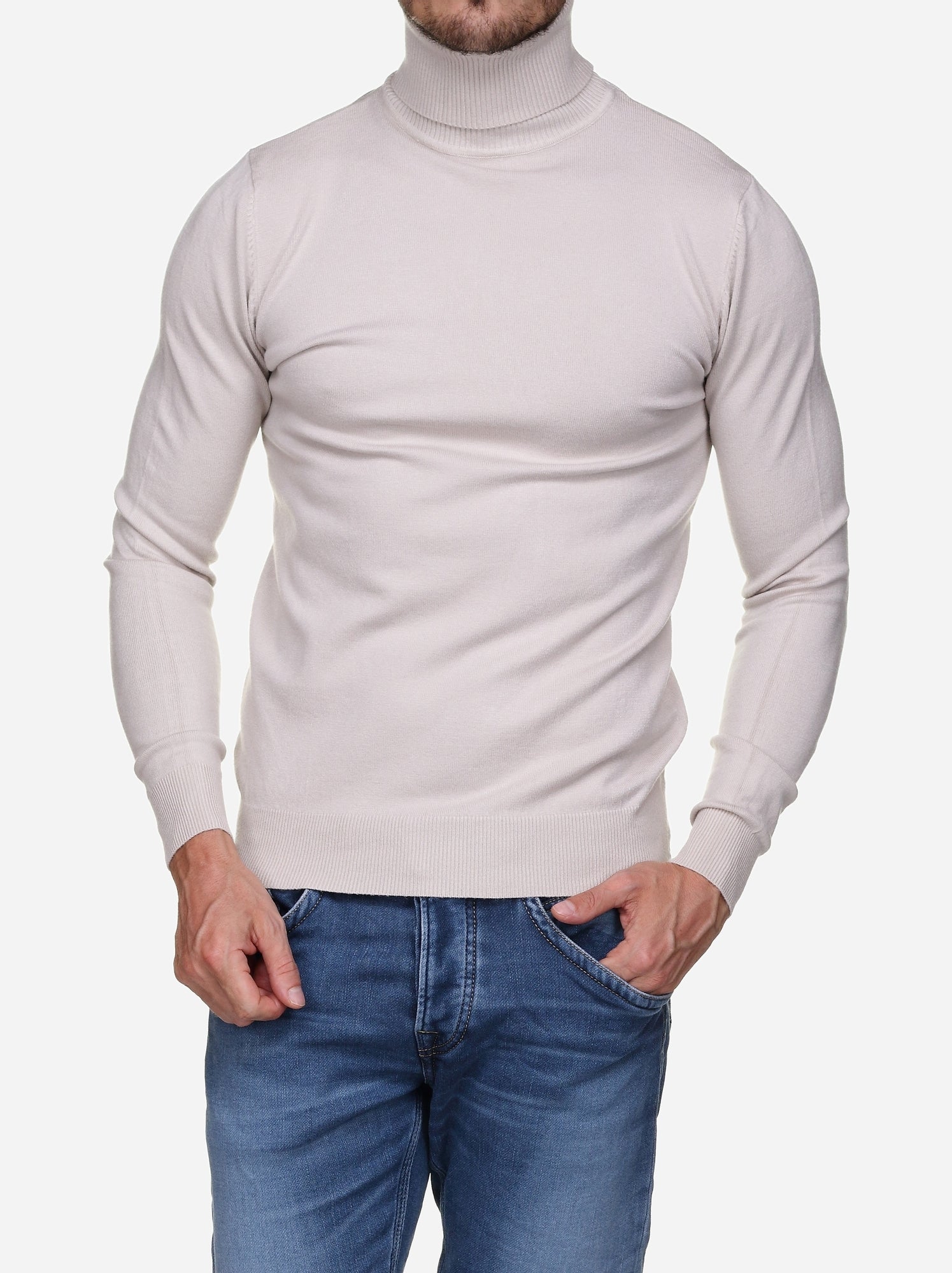 Pull col roulé - kenzarro - Crème
