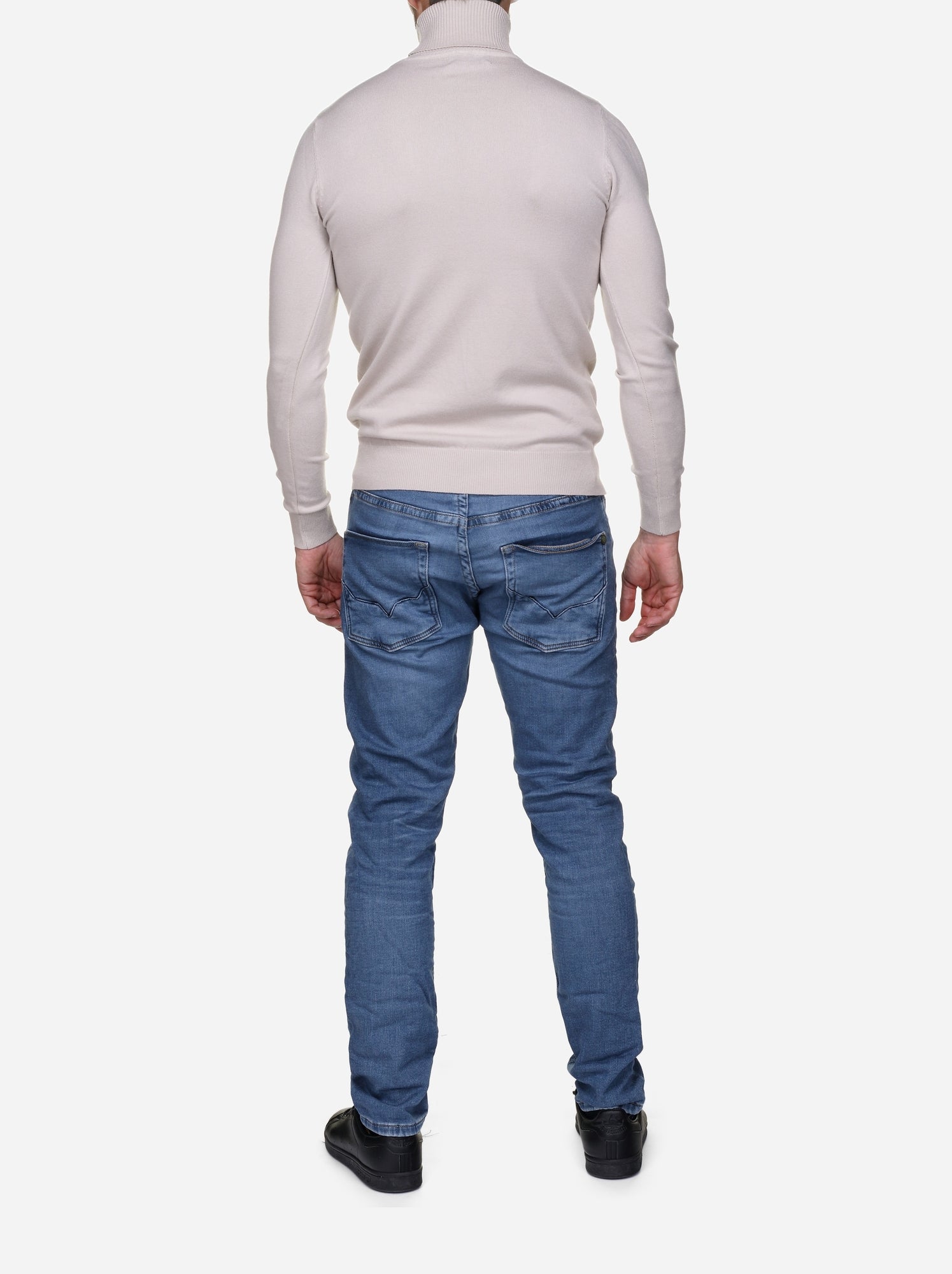 Pull col roulé - kenzarro - Crème