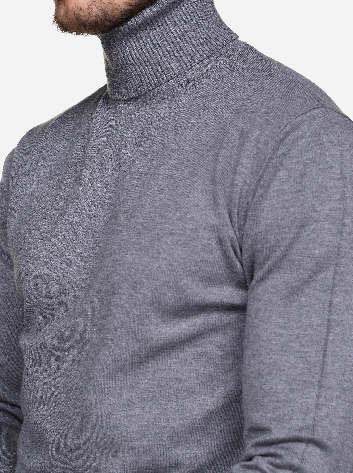 Pull col roulé - kenzarro - Gris clair