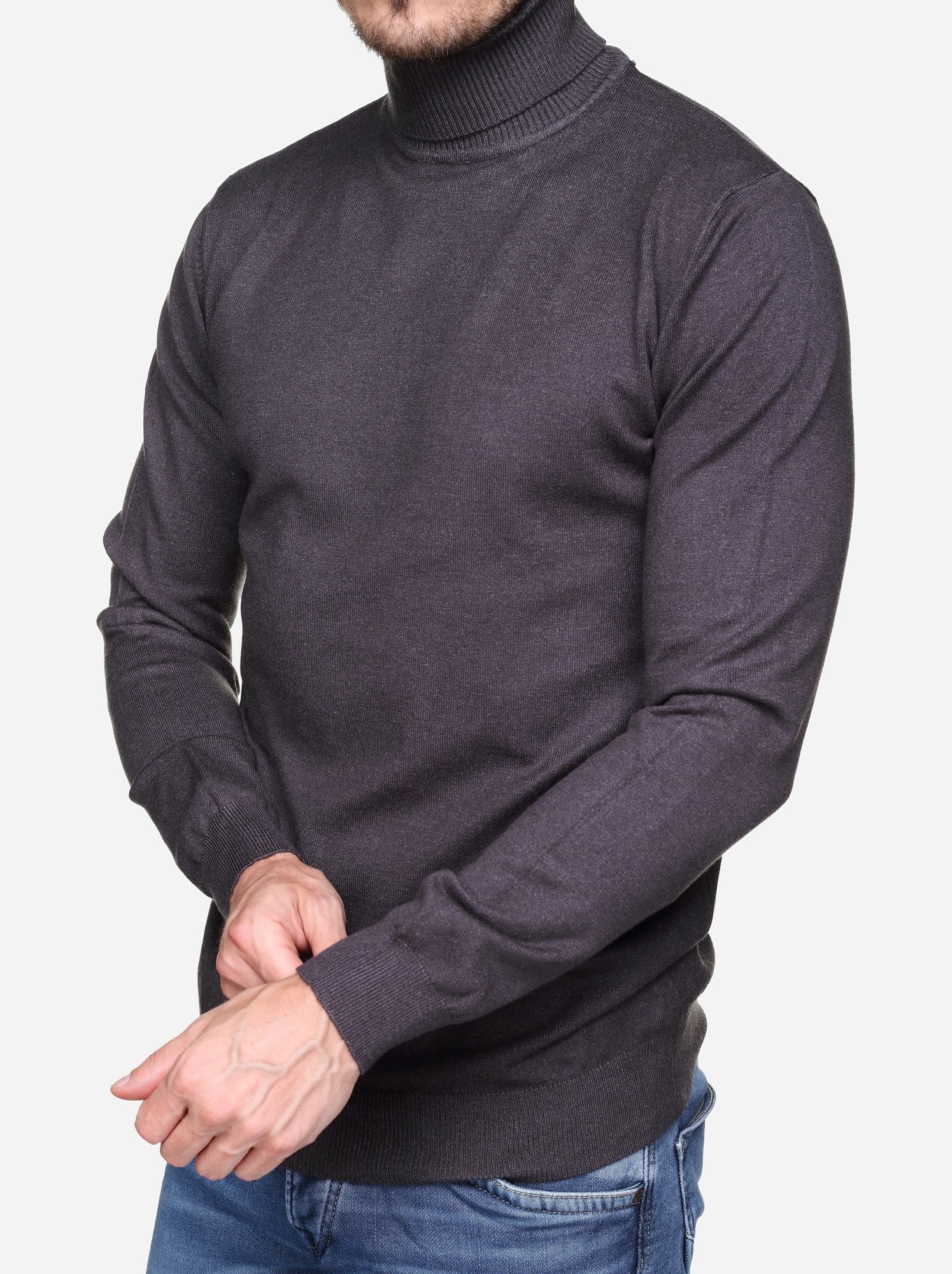 Pull col roulé - kenzarro - Gris foncé
