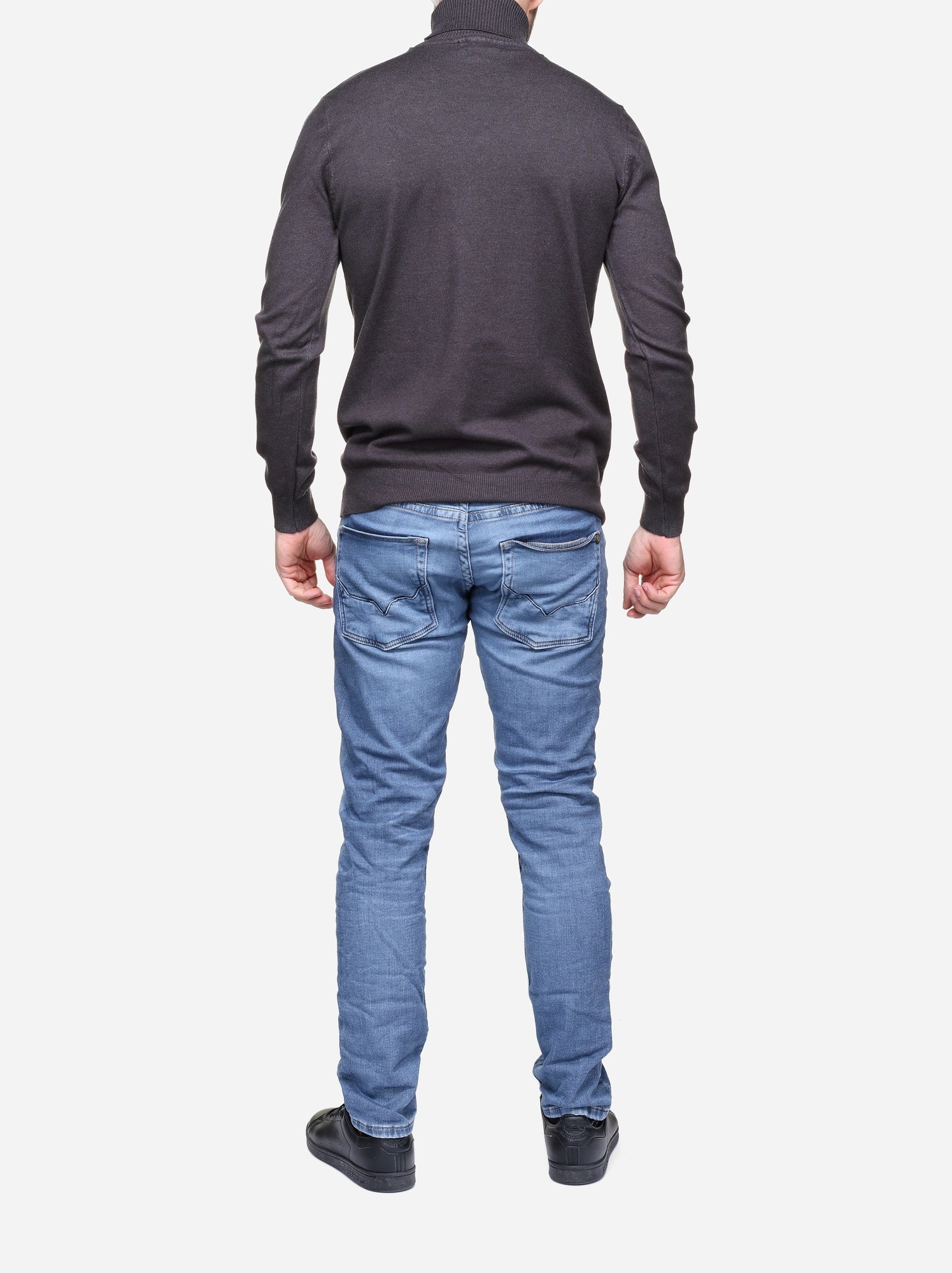 Pull col roulé - kenzarro - Gris foncé