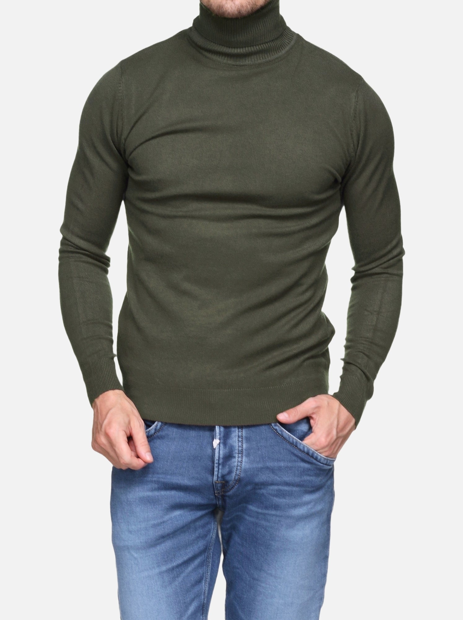Pull col roulé - kenzarro - Kaki