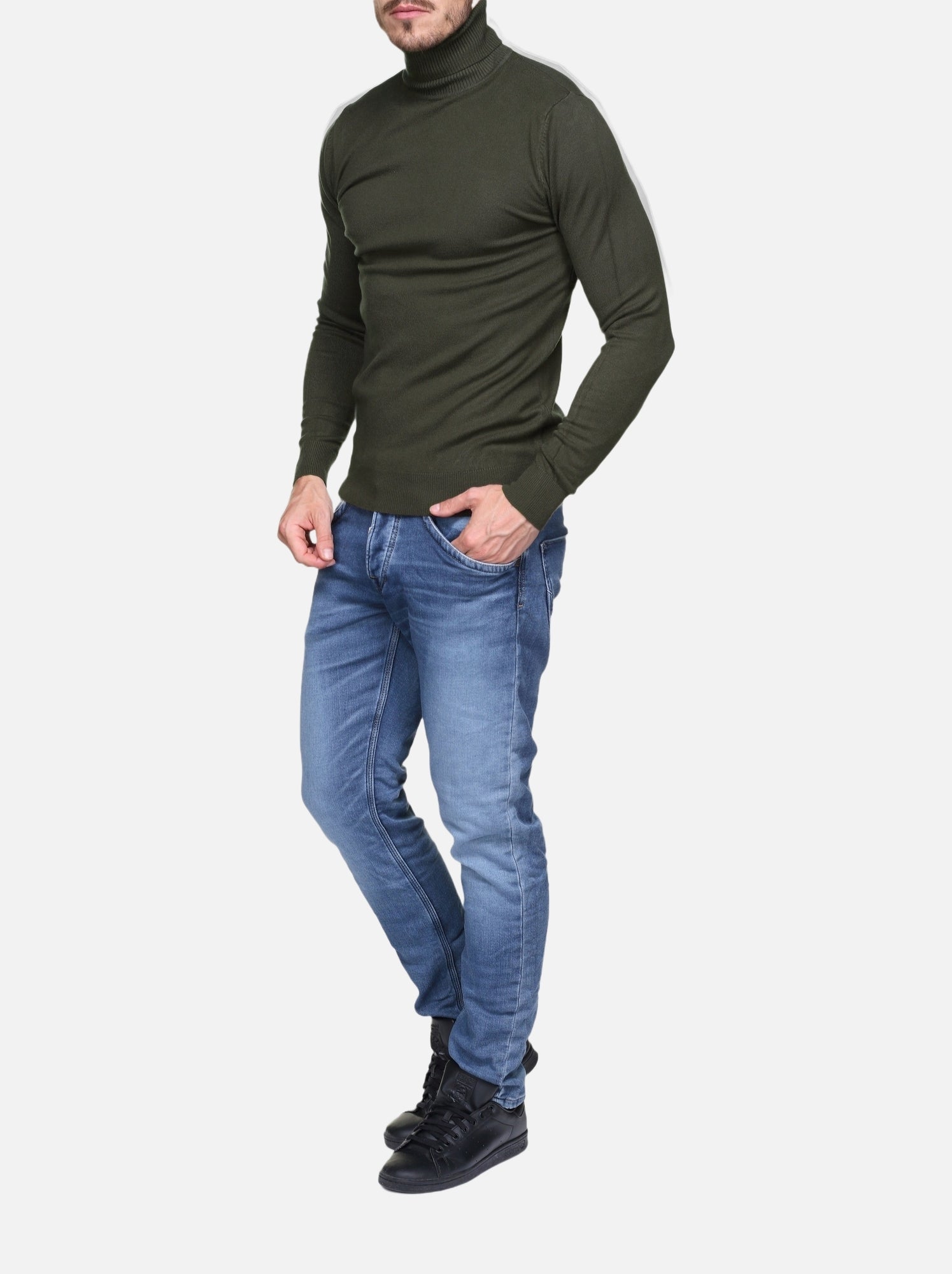 Pull col roulé - kenzarro - Kaki